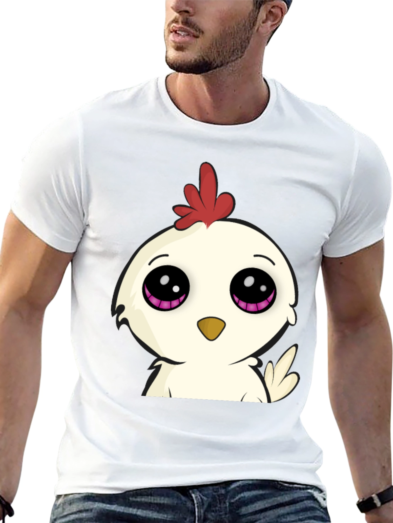 Cute Cartoon Chicken Graphic T-Shirt