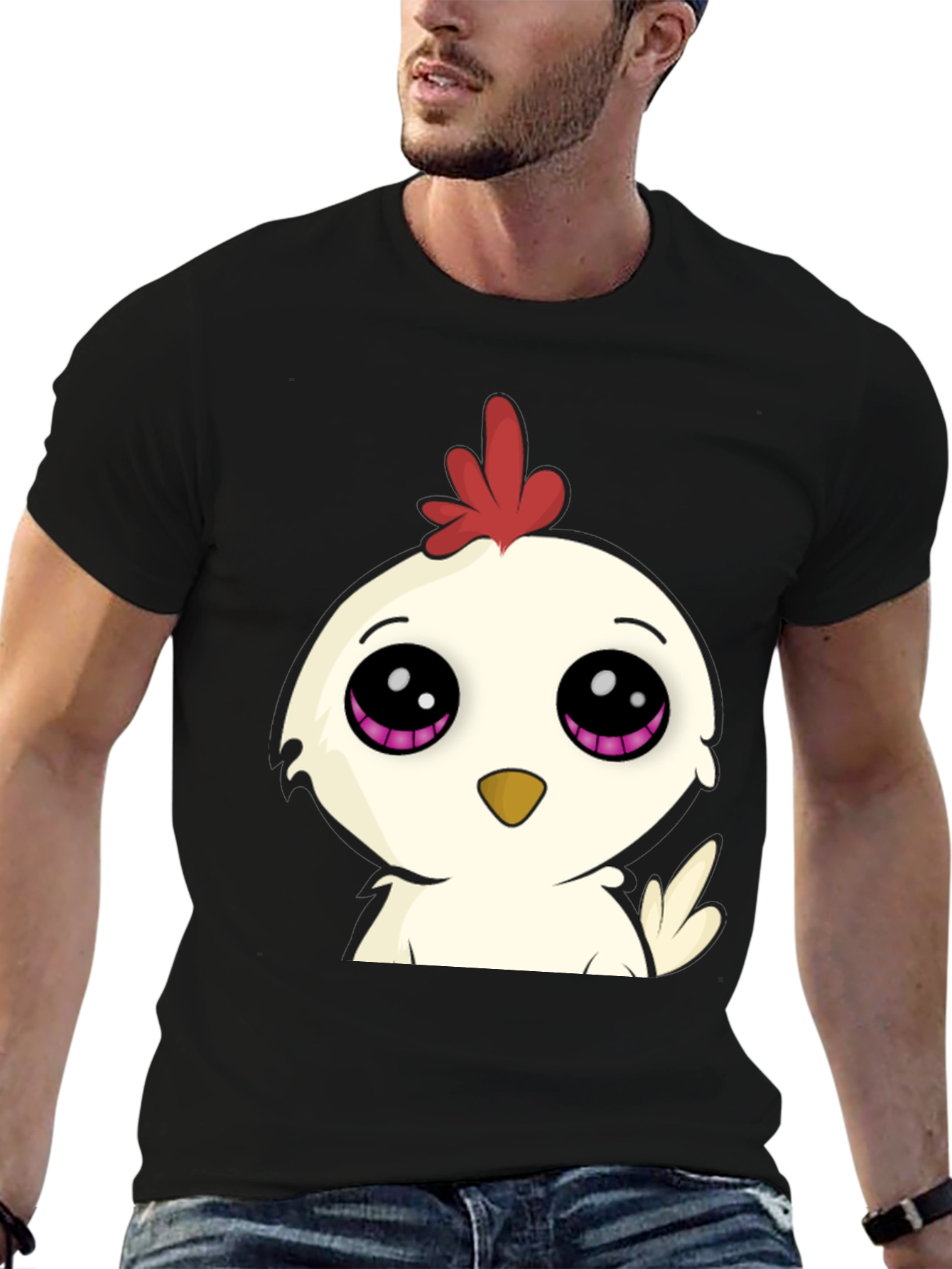 Cute Cartoon Chicken Graphic T-Shirt