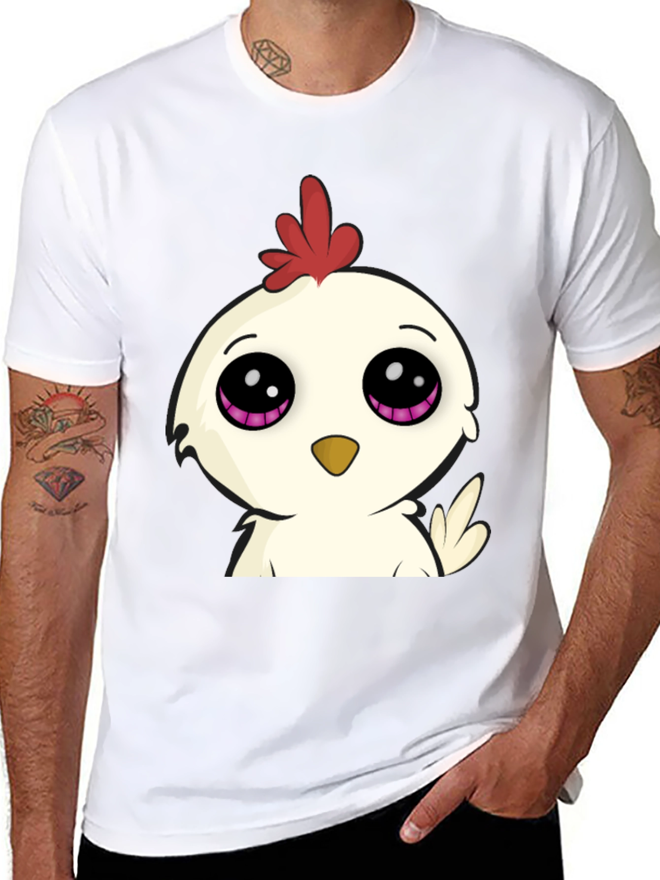Cute Cartoon Chicken Graphic T-Shirt