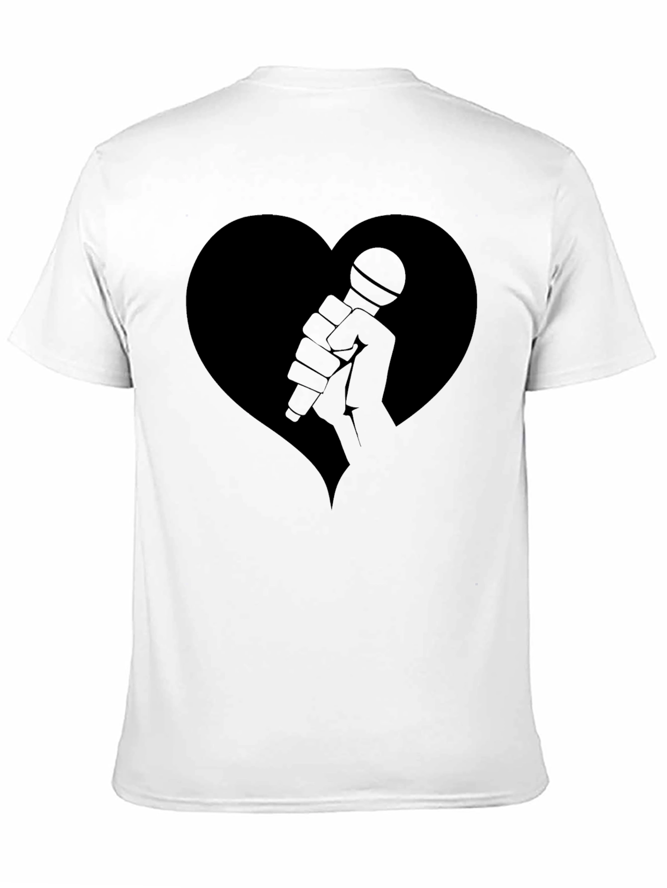 Heart Mic Graphic Tee - Black Casual T-Shirt
