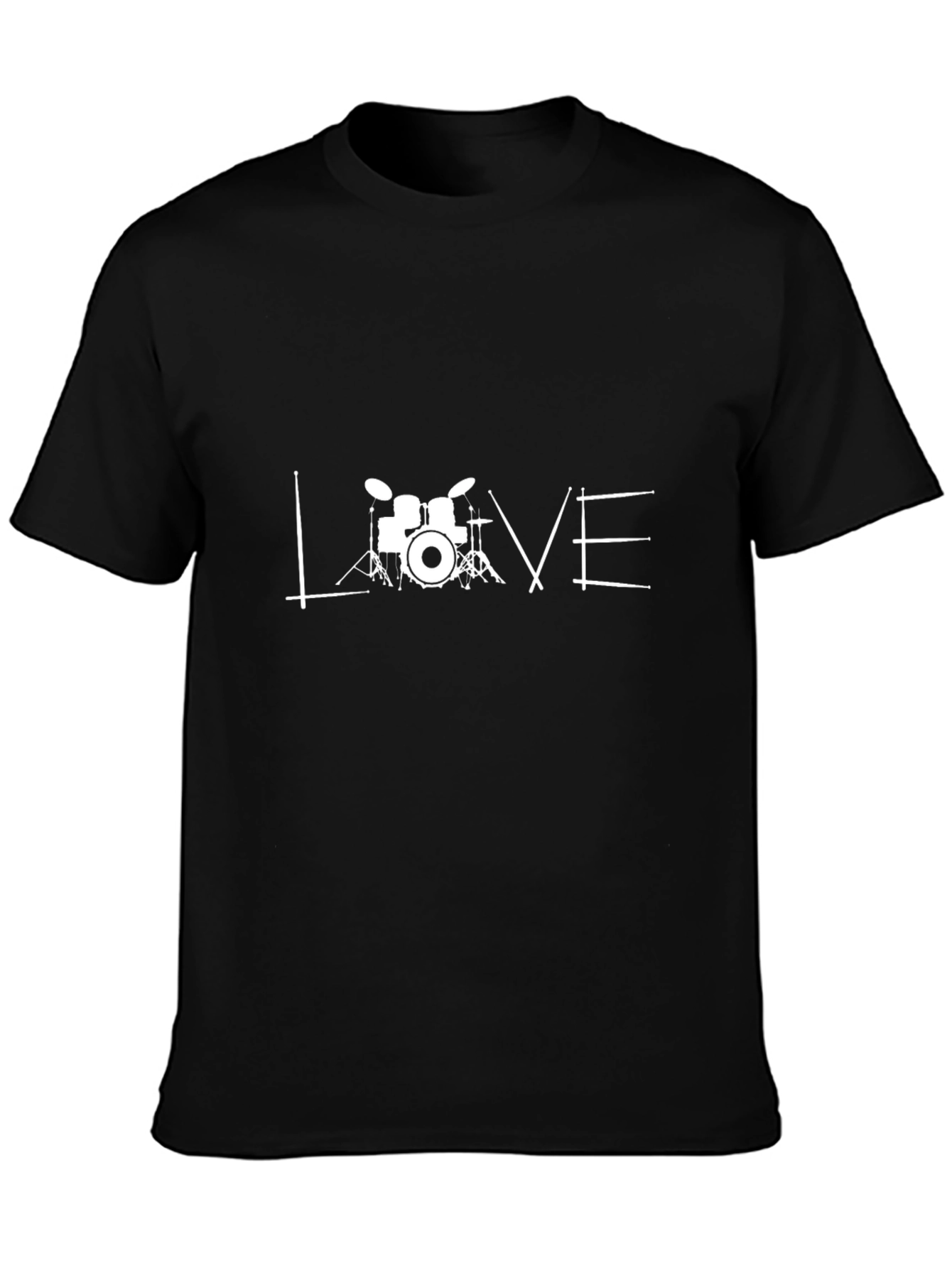 Love Drums Black T-Shirt - Music Lover Tee