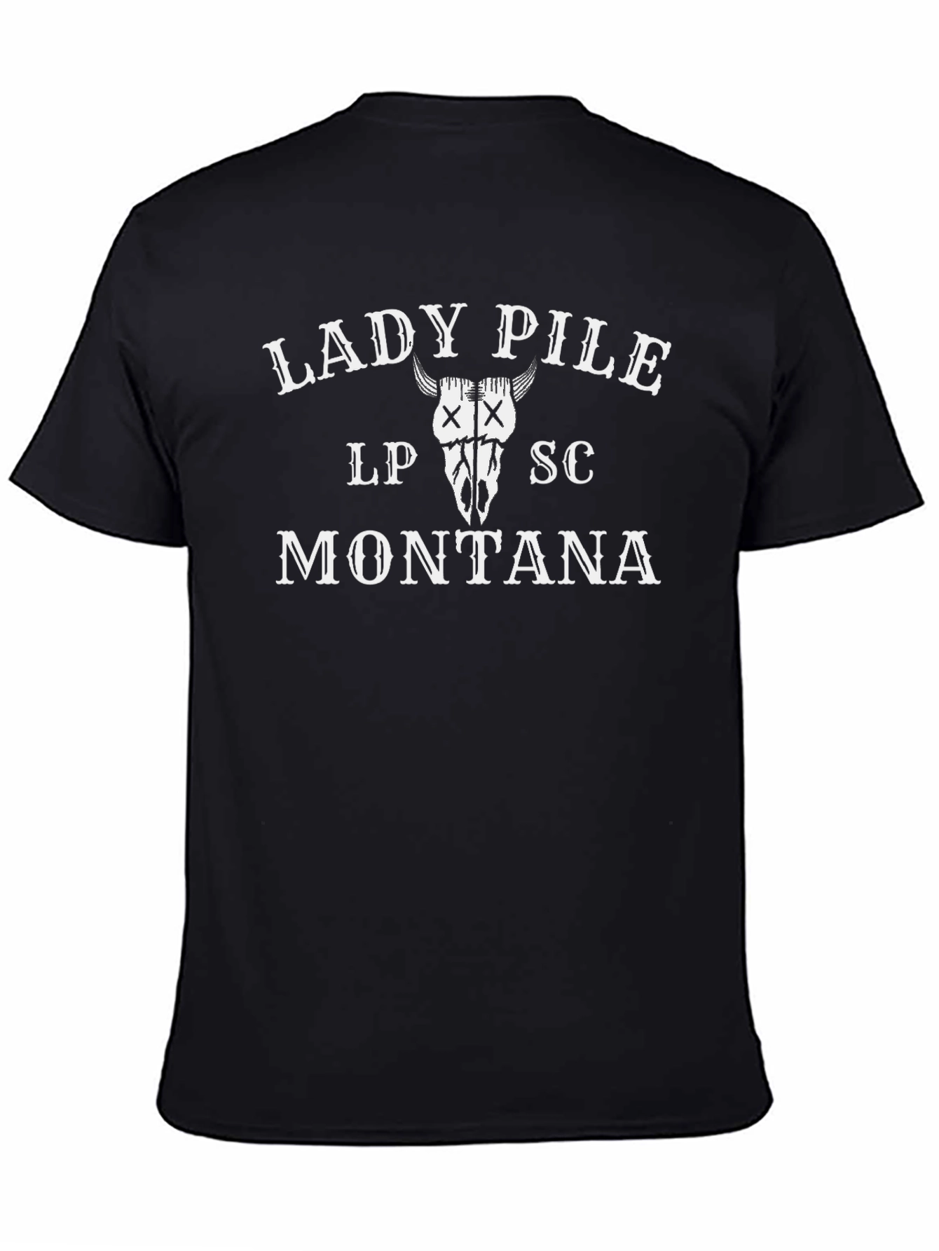 Lady Pile Montana Graphic Tee - Black Cotton T-Shirt