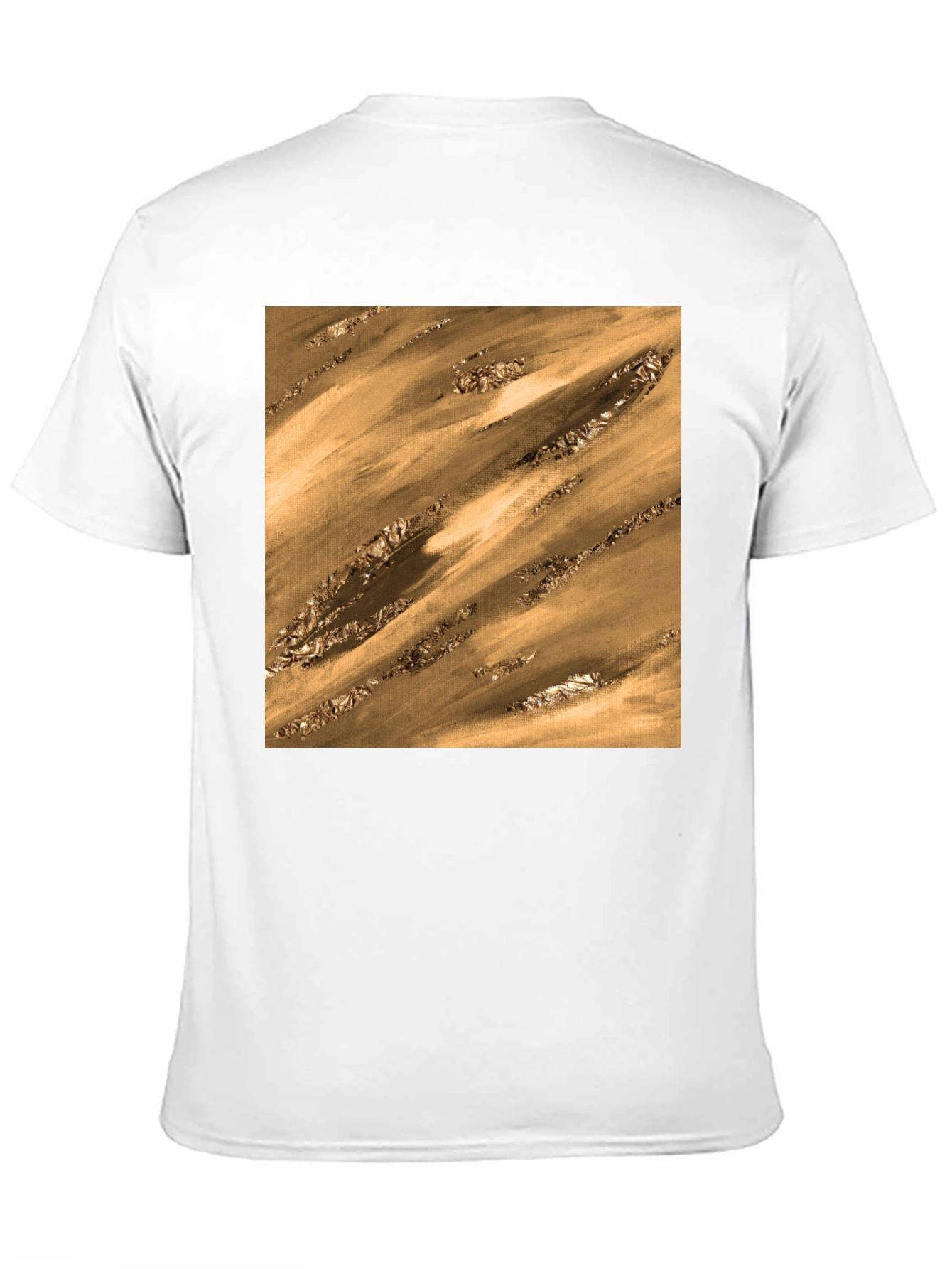 Abstract Gold Pattern T-Shirt - Modern Artistic Tee