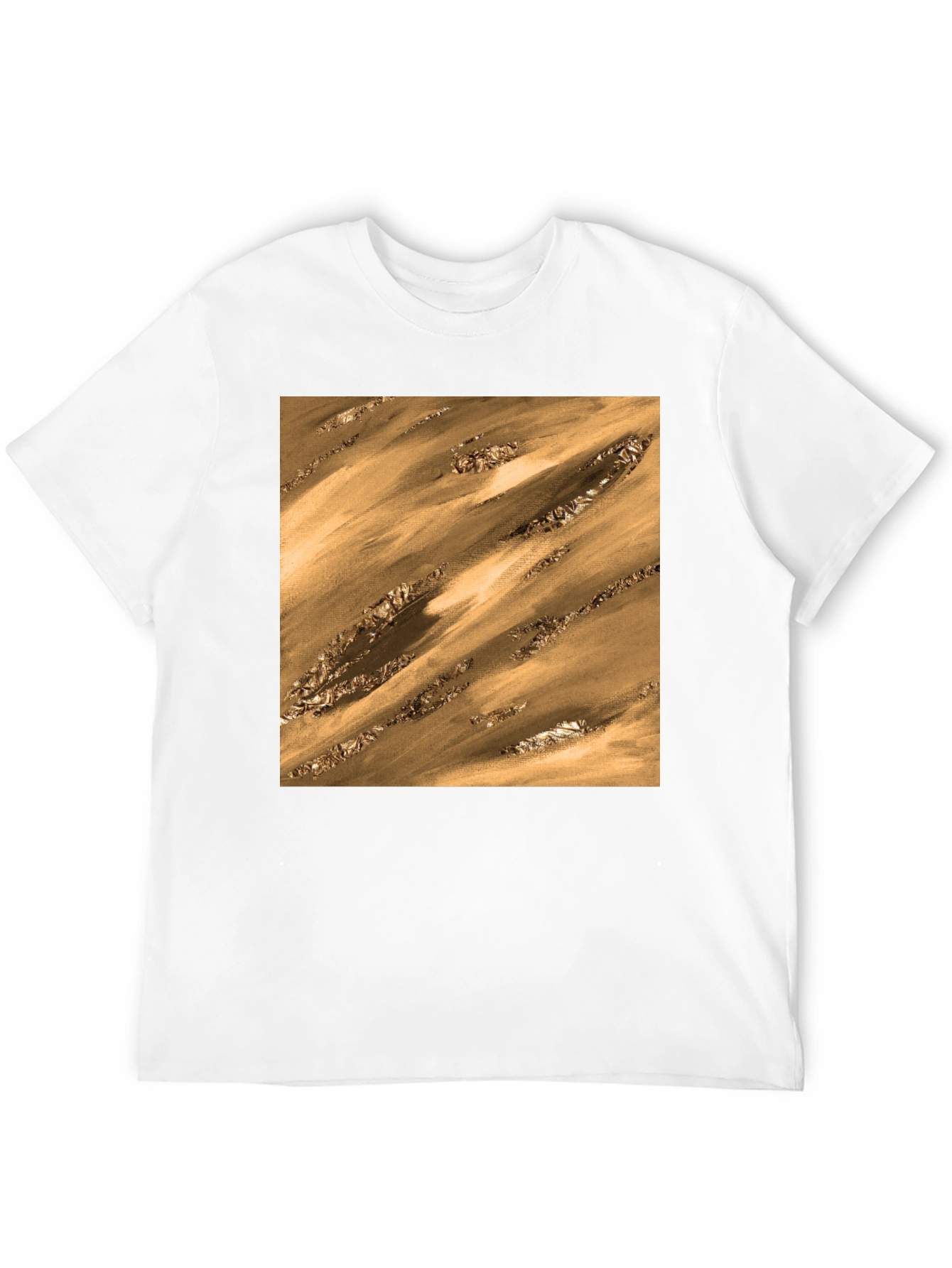 Abstract Gold Pattern T-Shirt - Modern Artistic Tee