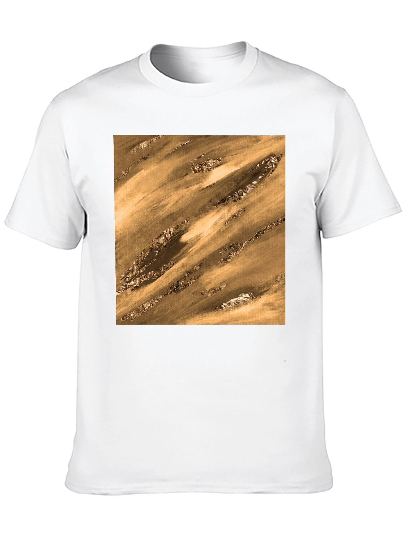 Abstract Gold Pattern T-Shirt - Modern Artistic Tee