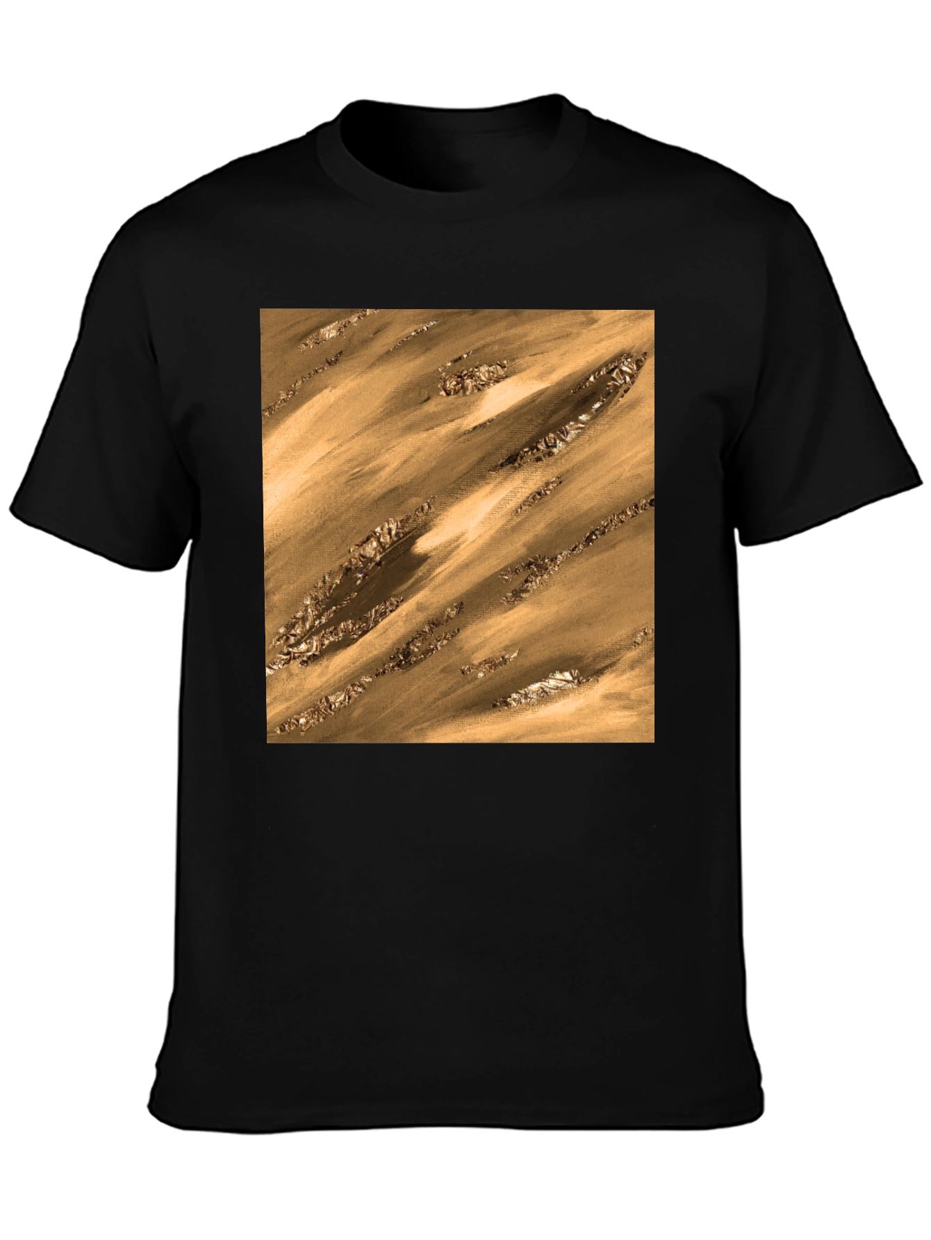 Abstract Gold Pattern T-Shirt - Modern Artistic Tee