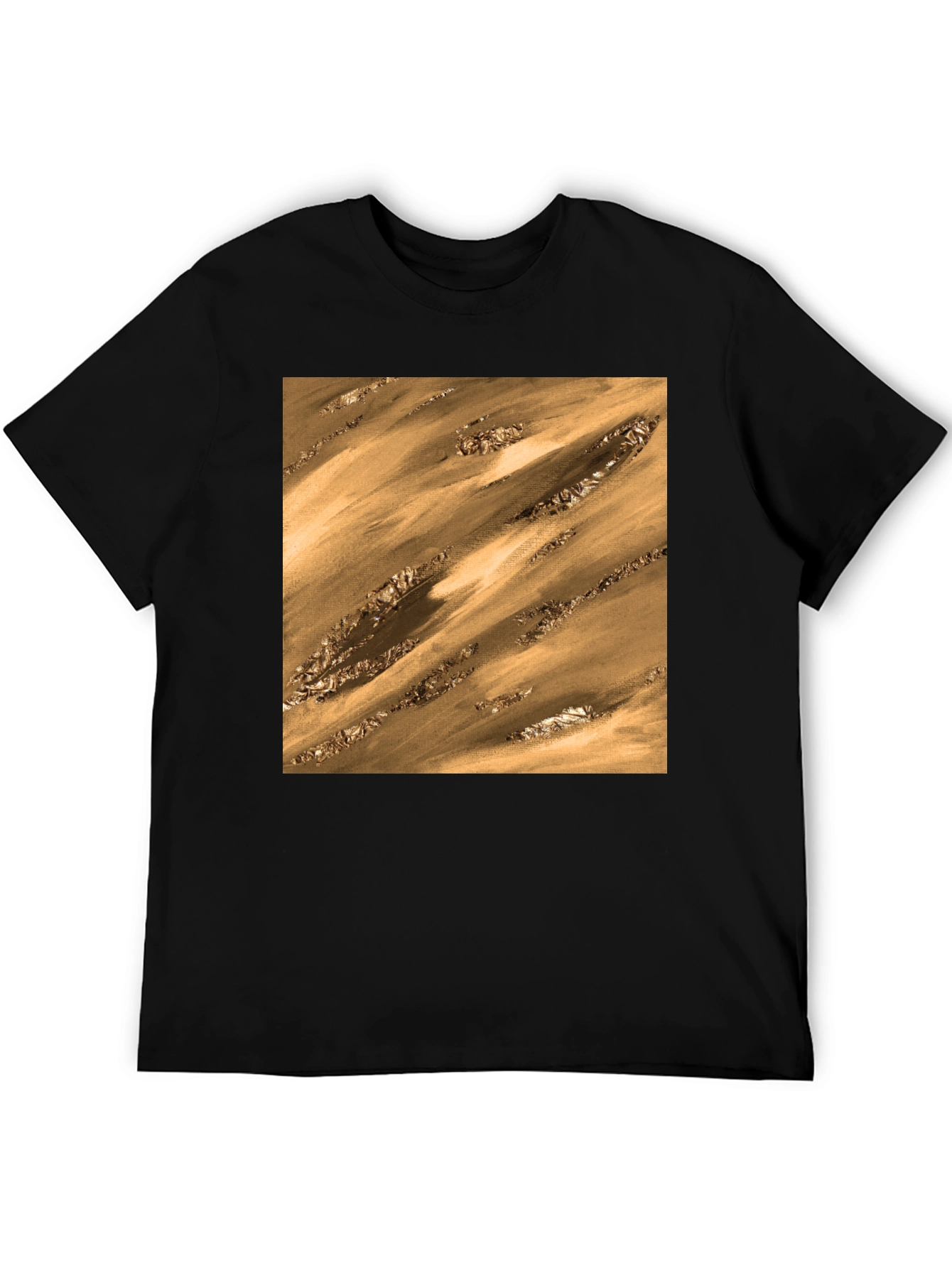 Abstract Gold Pattern T-Shirt - Modern Artistic Tee