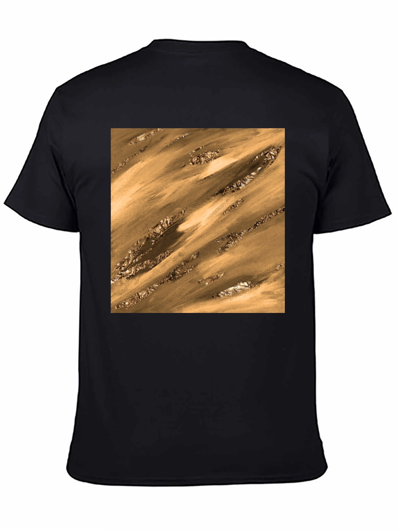 Abstract Gold Pattern T-Shirt - Modern Artistic Tee