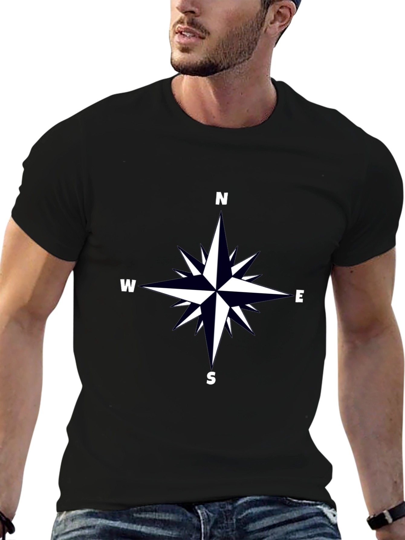Compass Rose Graphic Tee - Black