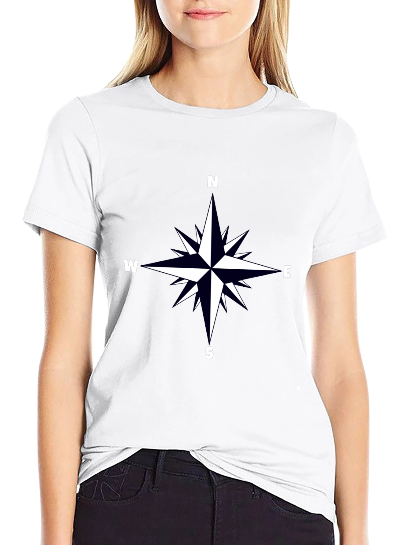Compass Rose Graphic Tee - Black
