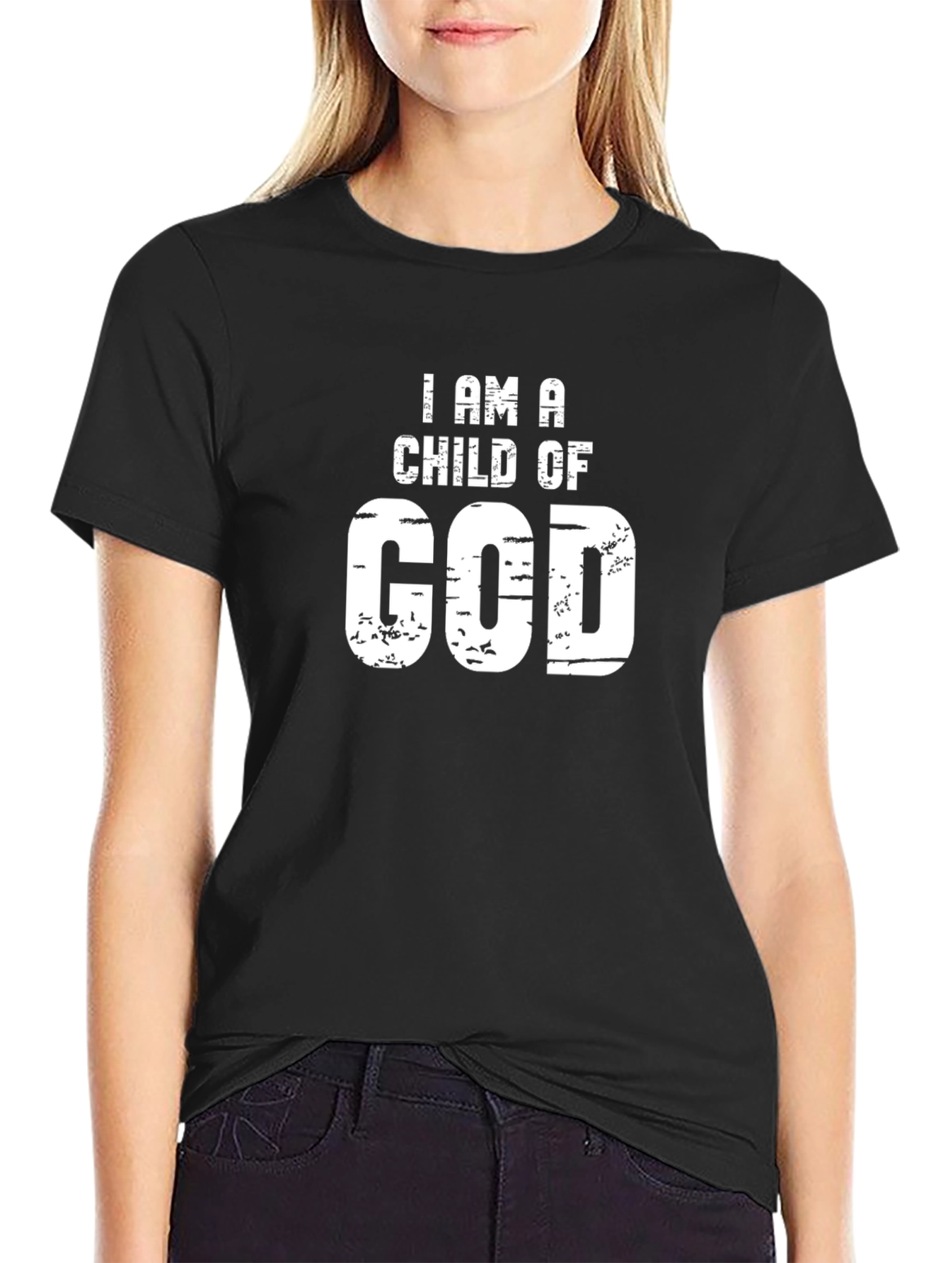 I Am A Child of God Christian T-Shirt Black