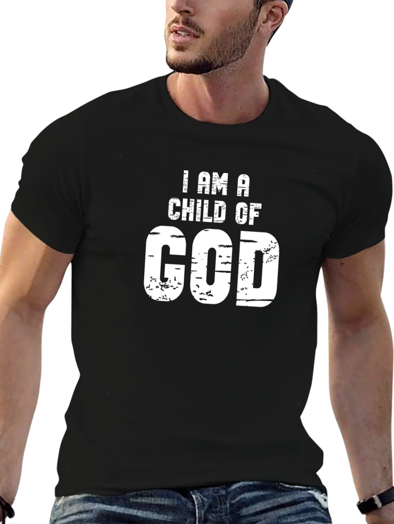 I Am A Child of God Christian T-Shirt Black