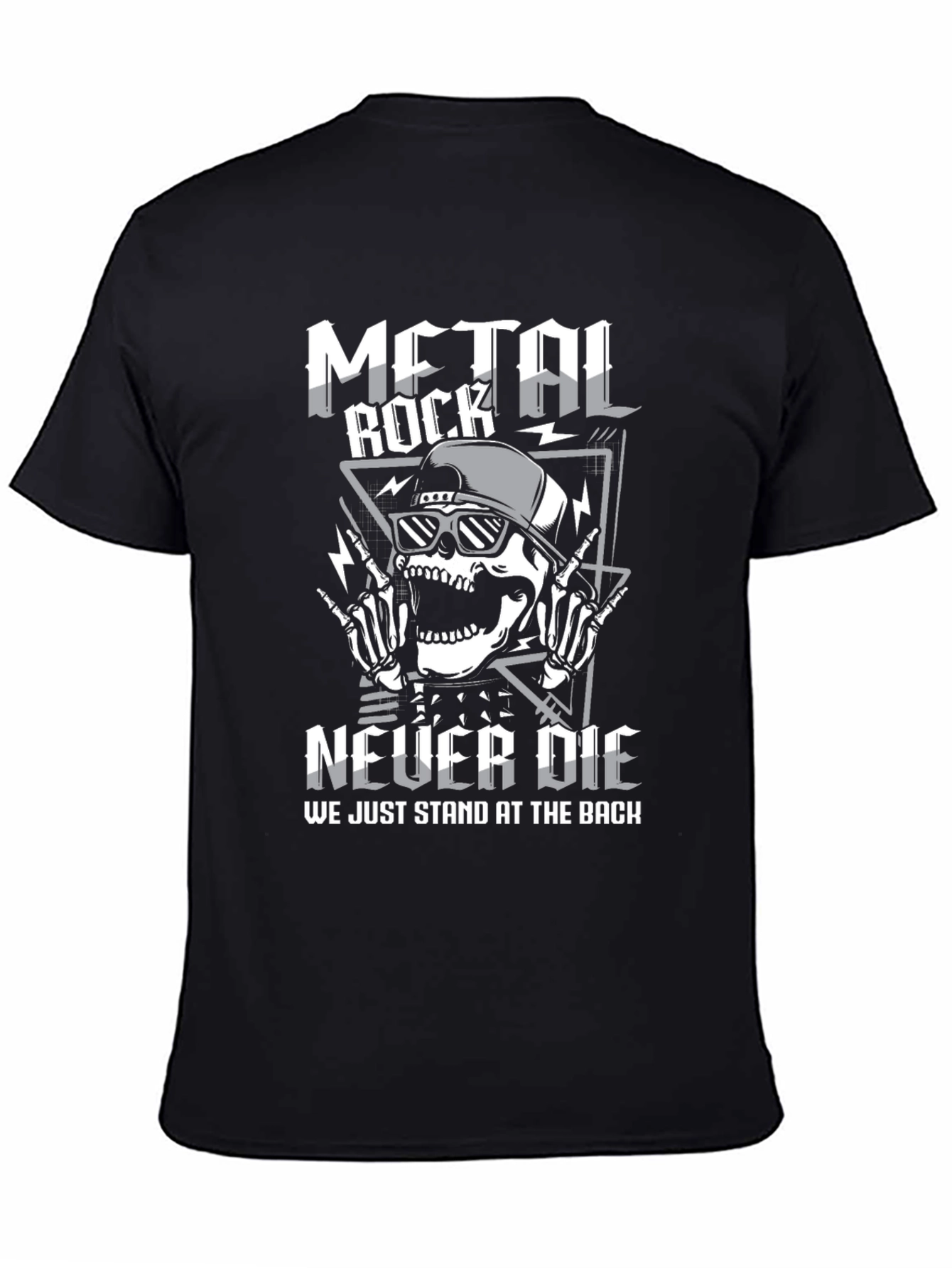 Metal Rock Never Die Graphic T-Shirt