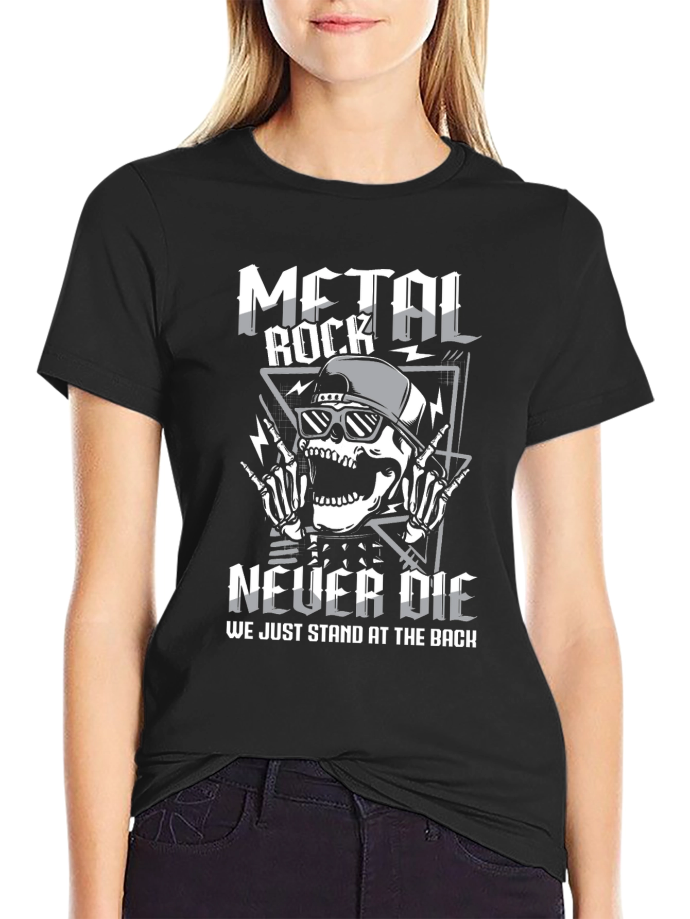 Metal Rock Never Die Graphic T-Shirt