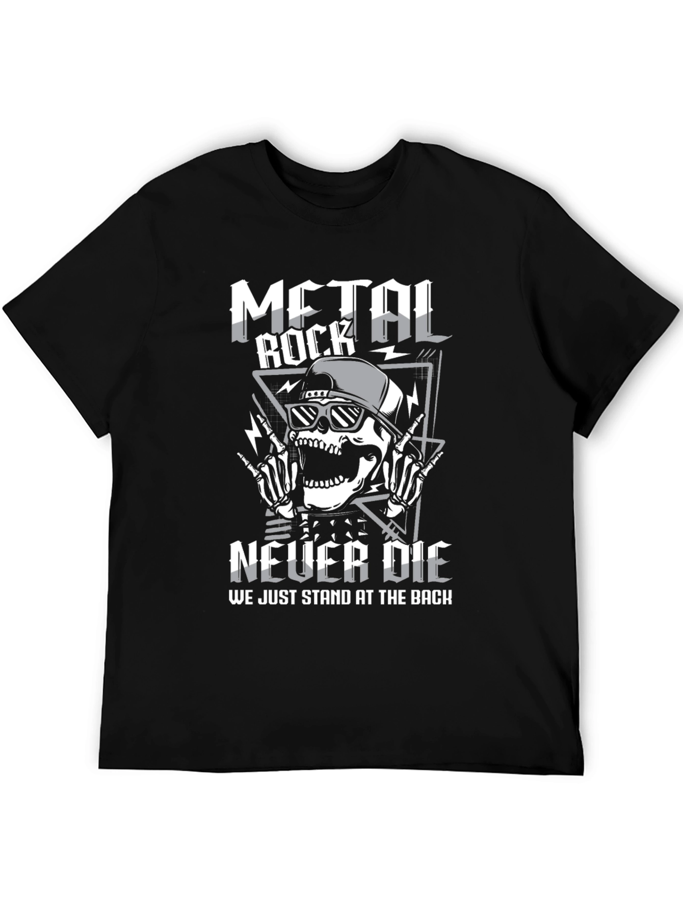 Metal Rock Never Die Graphic T-Shirt