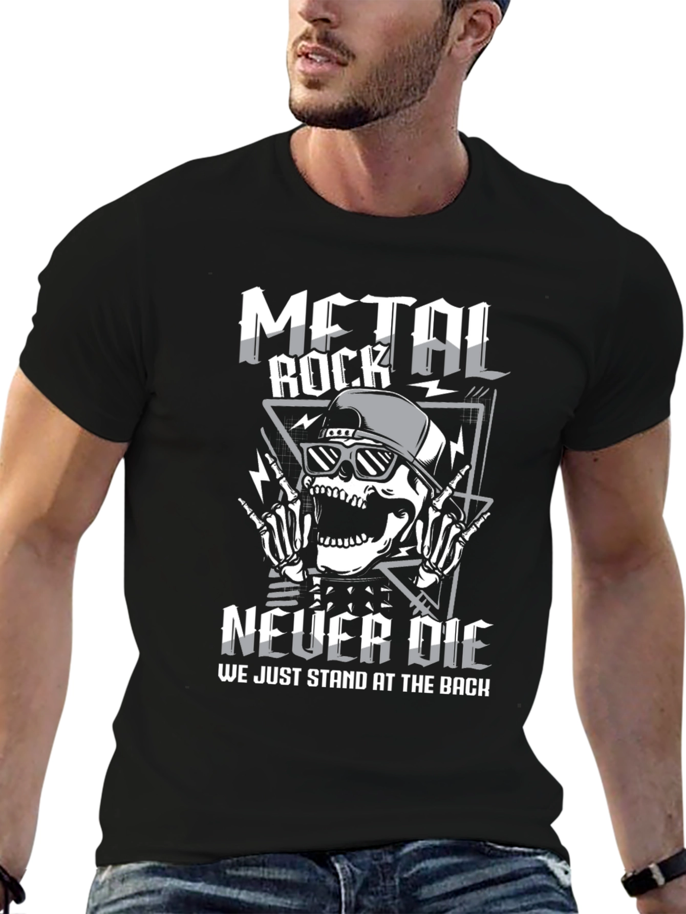 Metal Rock Never Die Graphic T-Shirt