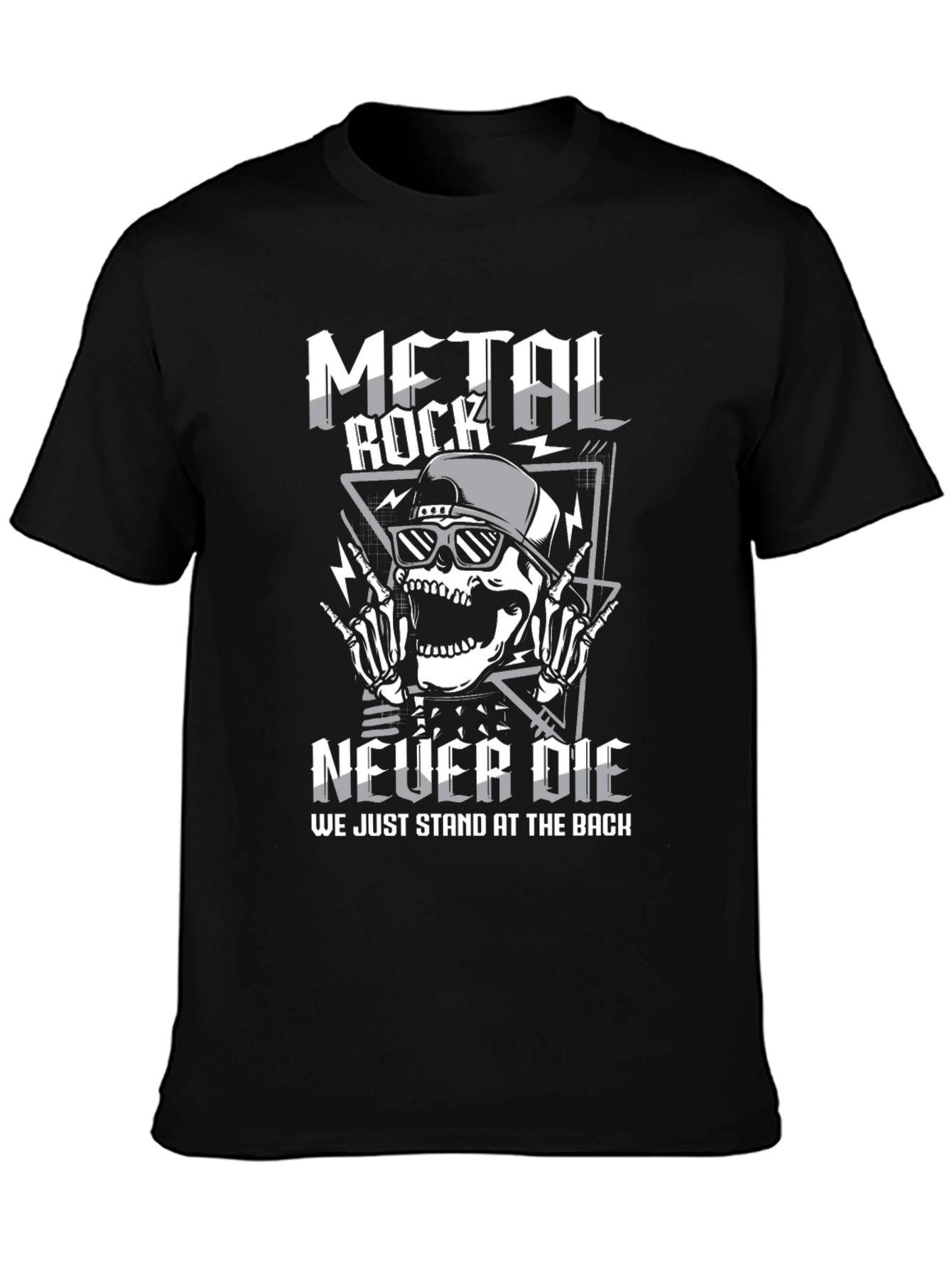 Metal Rock Never Die Graphic T-Shirt