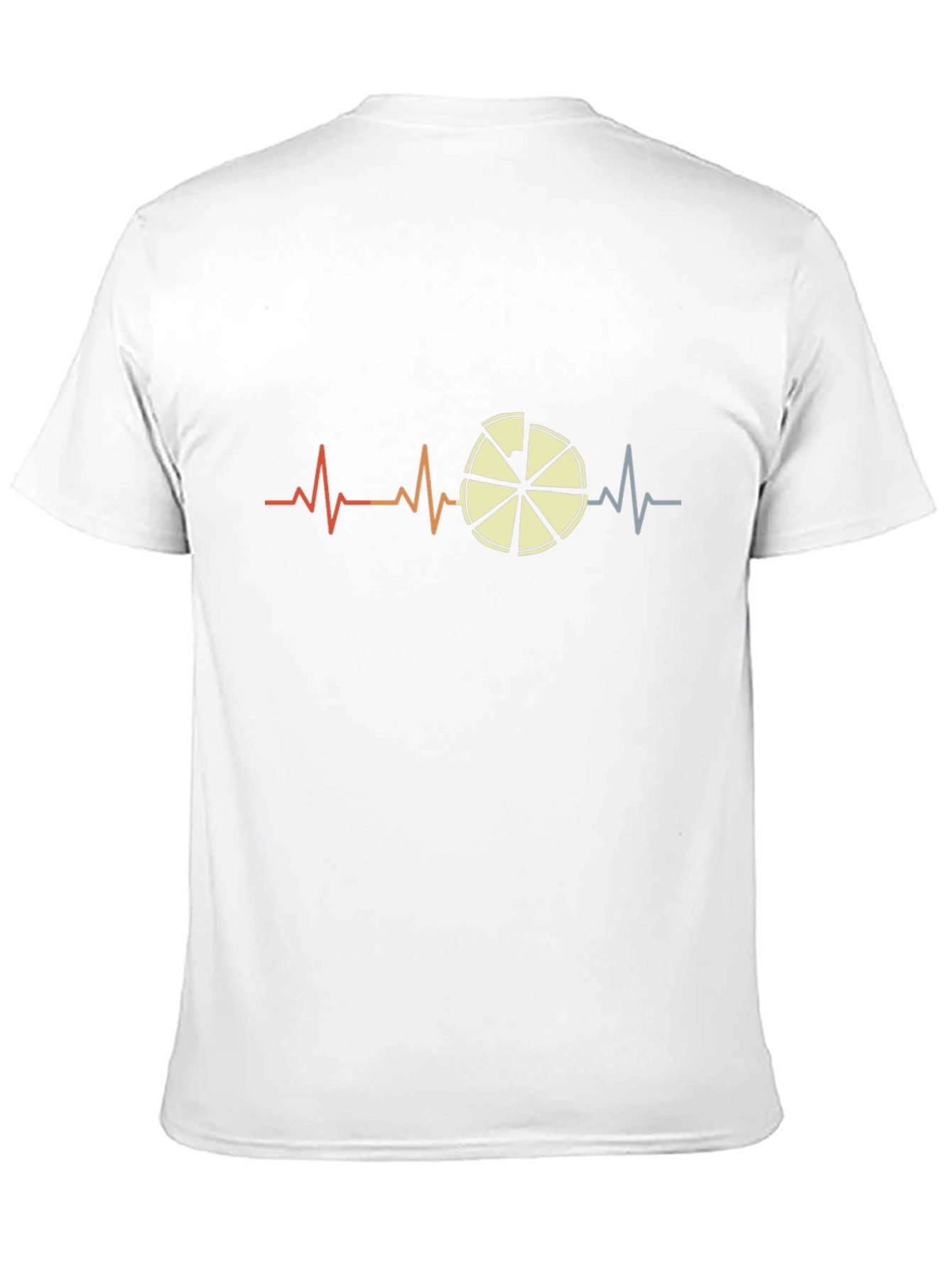 Pizza Heartbeat Mens Black Graphic T-Shirt