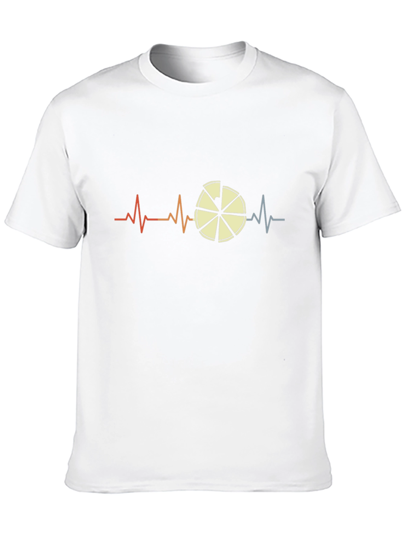 Pizza Heartbeat Mens Black Graphic T-Shirt