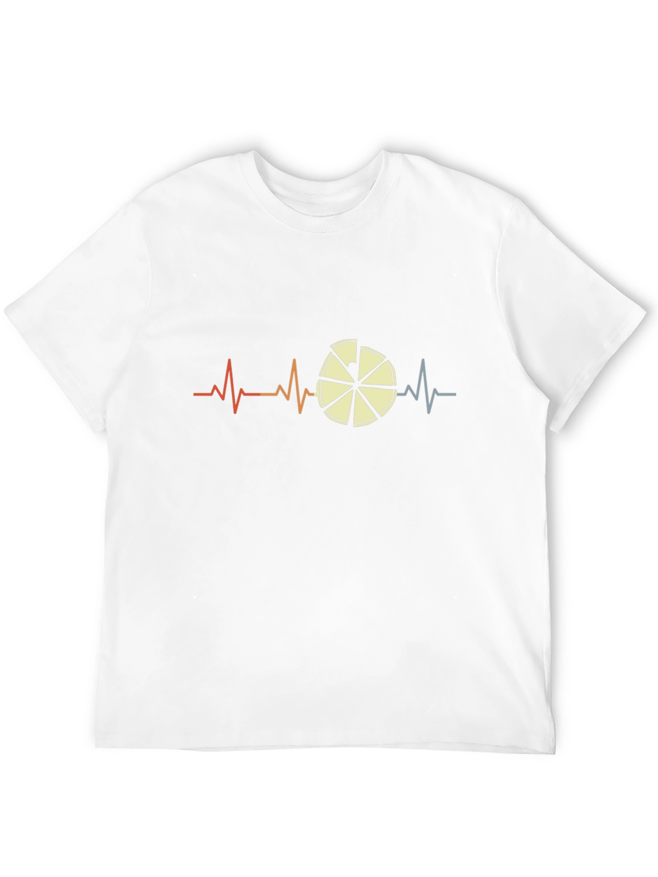 Pizza Heartbeat Mens Black Graphic T-Shirt