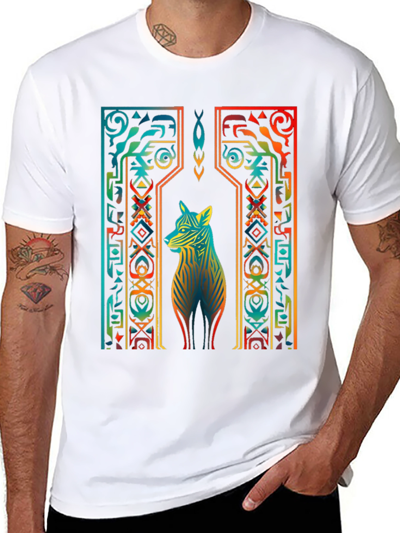 Tribal Wolf Graphic Tee
