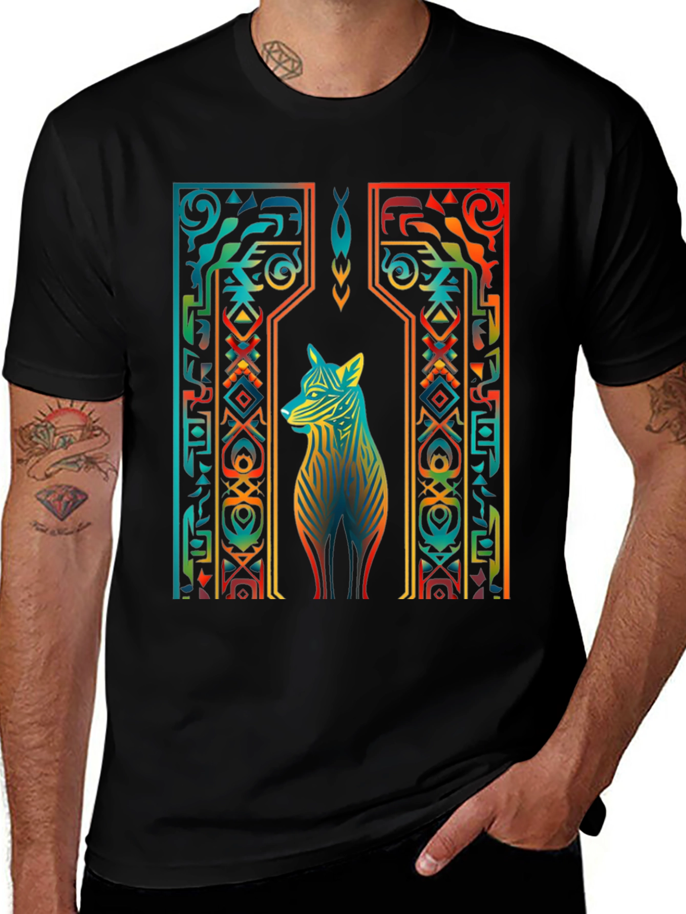 Tribal Wolf Graphic Tee
