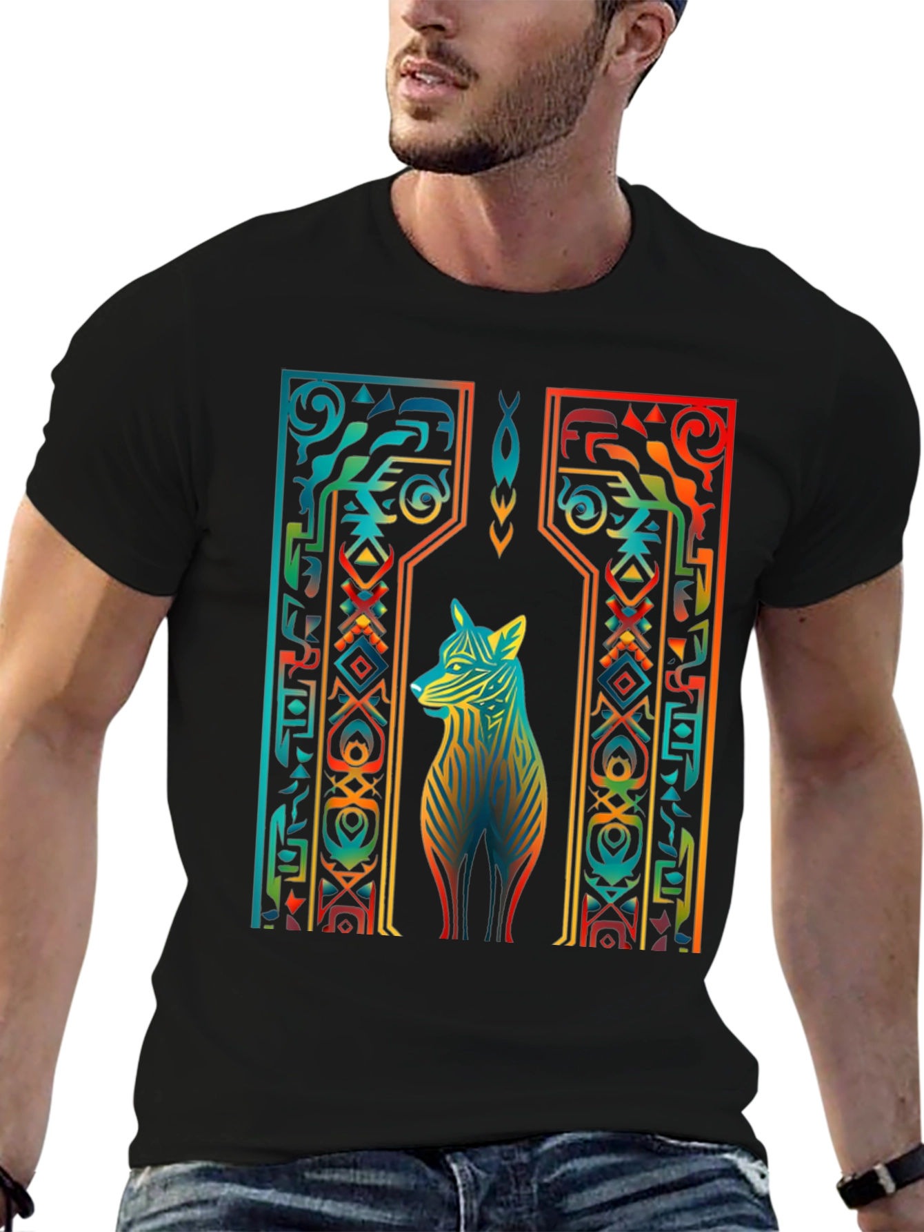 Tribal Wolf Graphic Tee