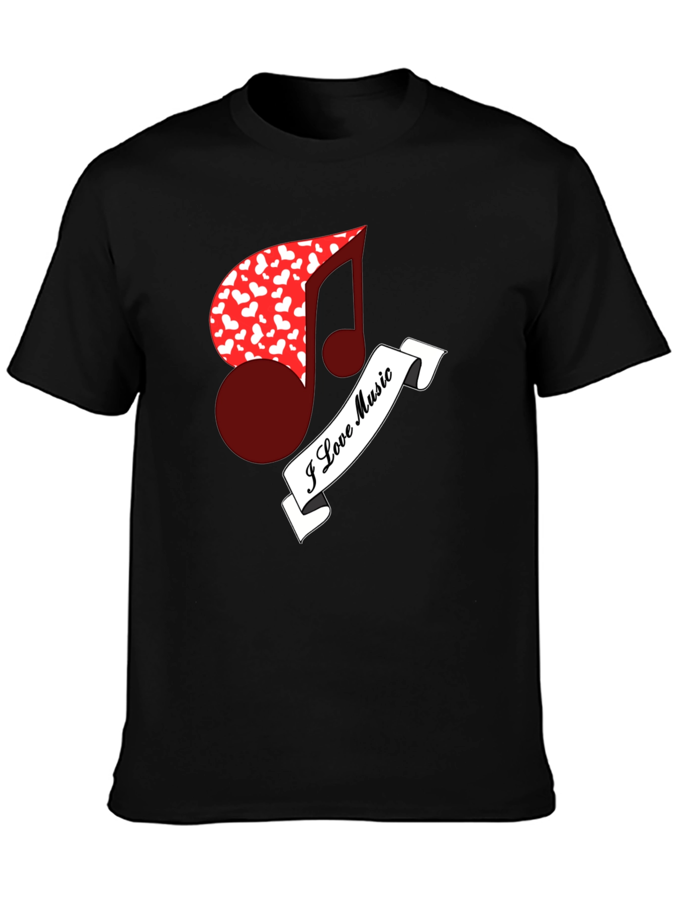 I Love Music Tee - Heart Note Graphic