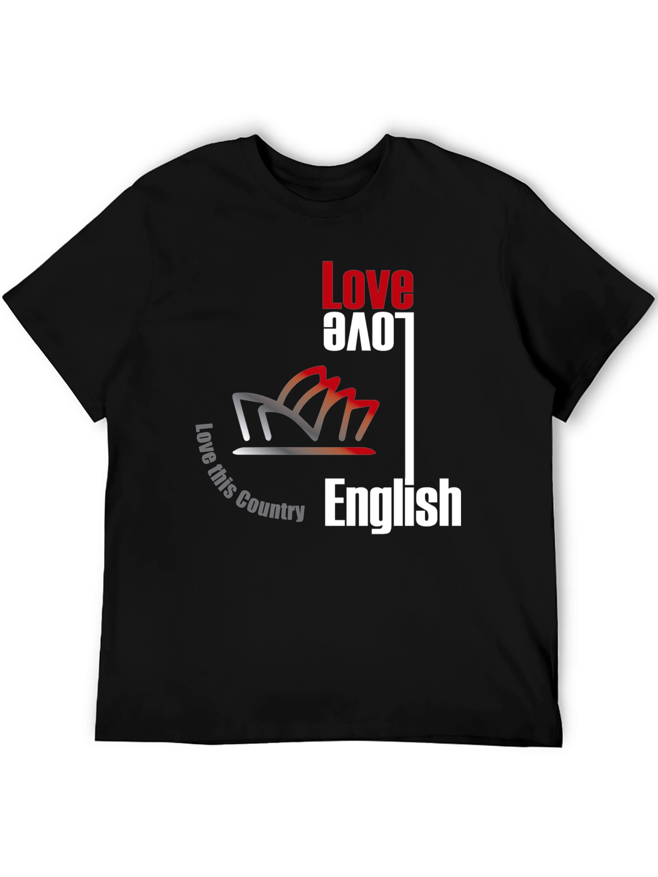 Love This Country English Black Graphic Tee