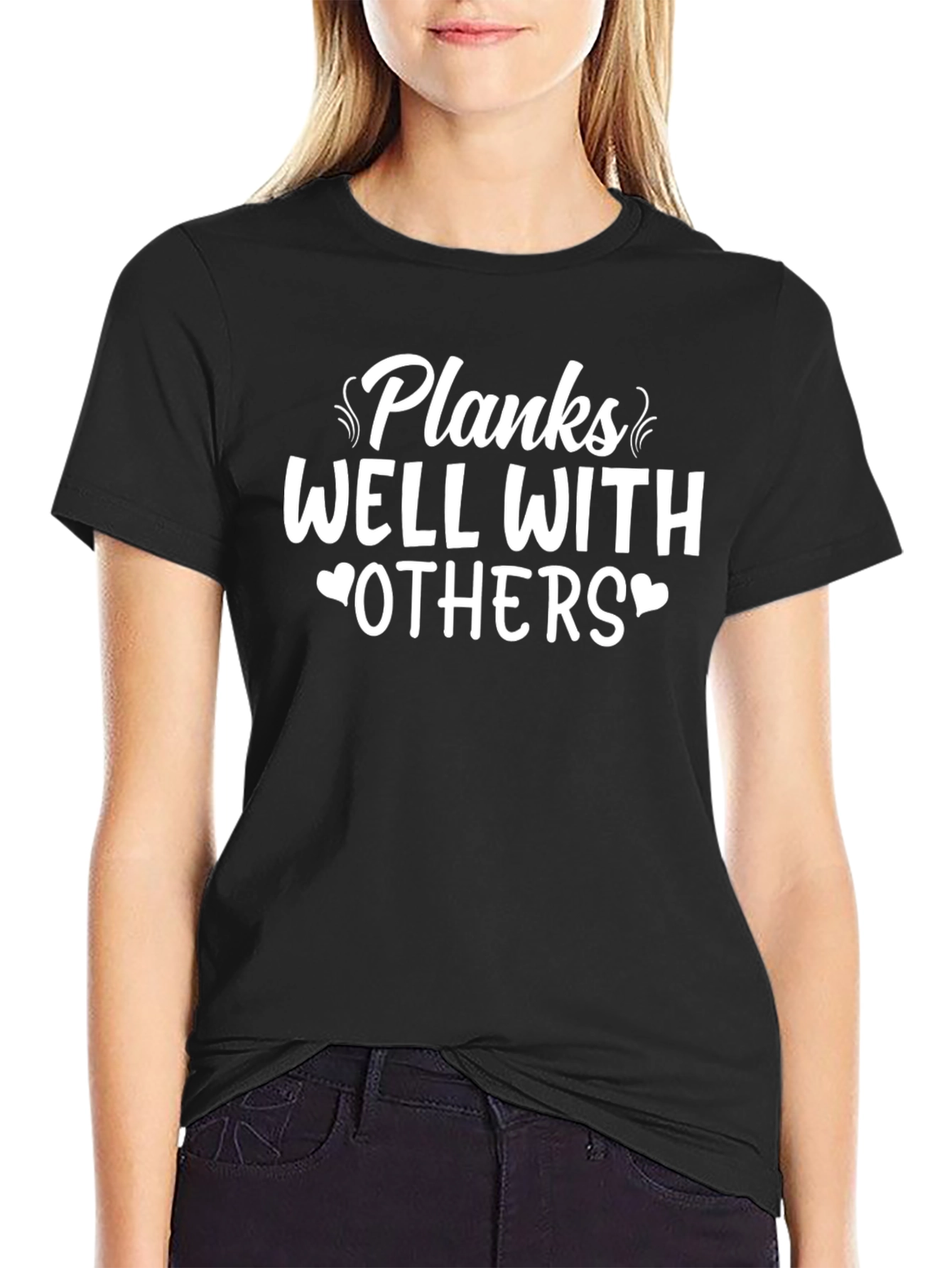 Planks Well With Others Black T-Shirt