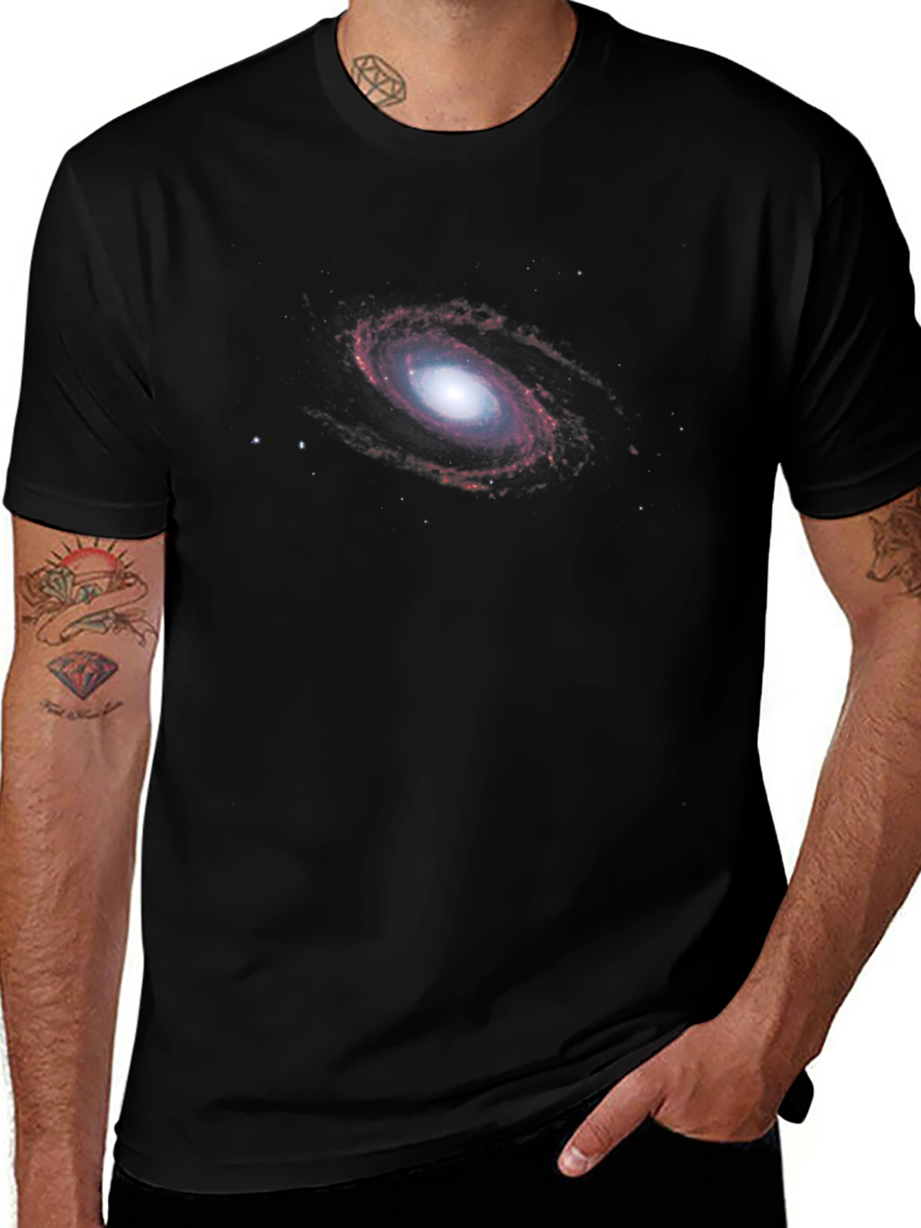Galaxy Graphic Tee - Black Cotton T-Shirt