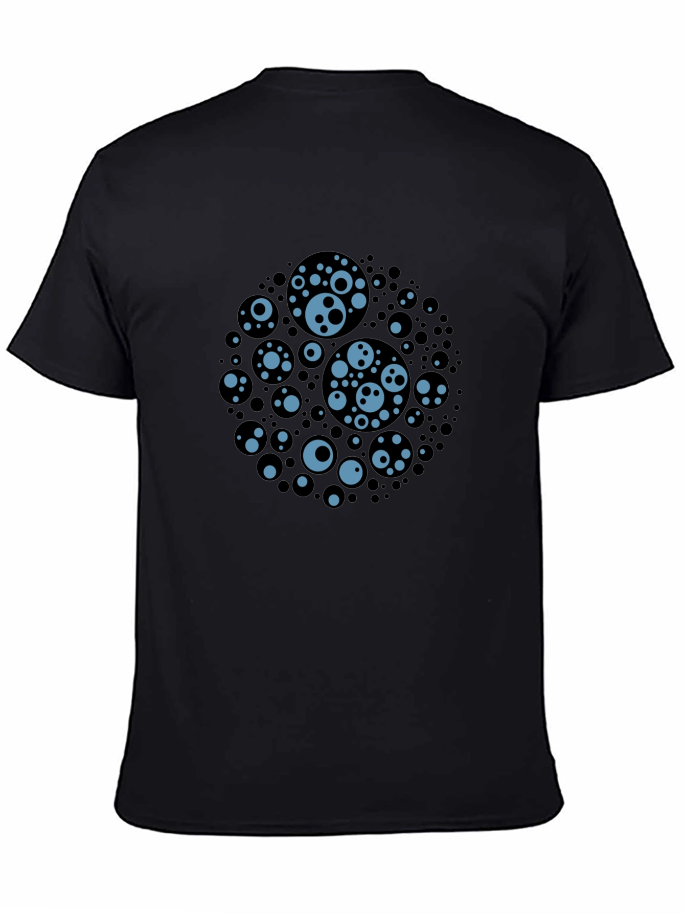 Abstract Circle Print Black T-Shirt