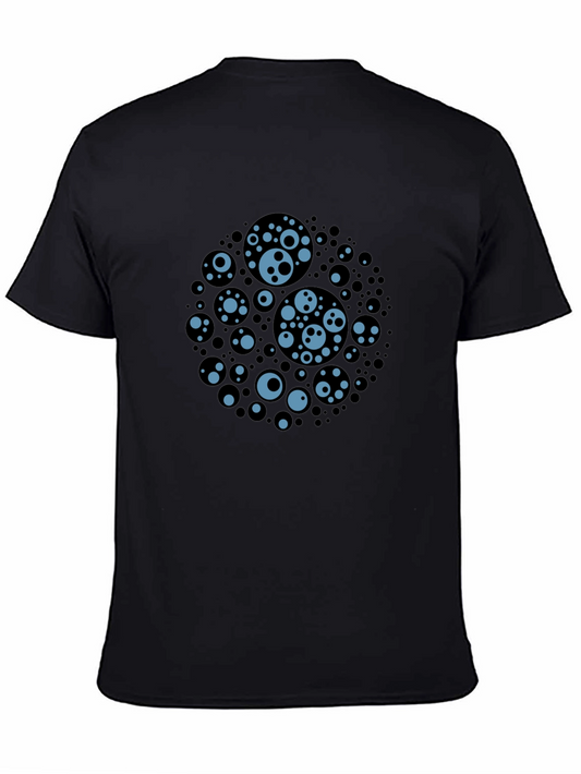 Abstract Circle Print Black T-Shirt