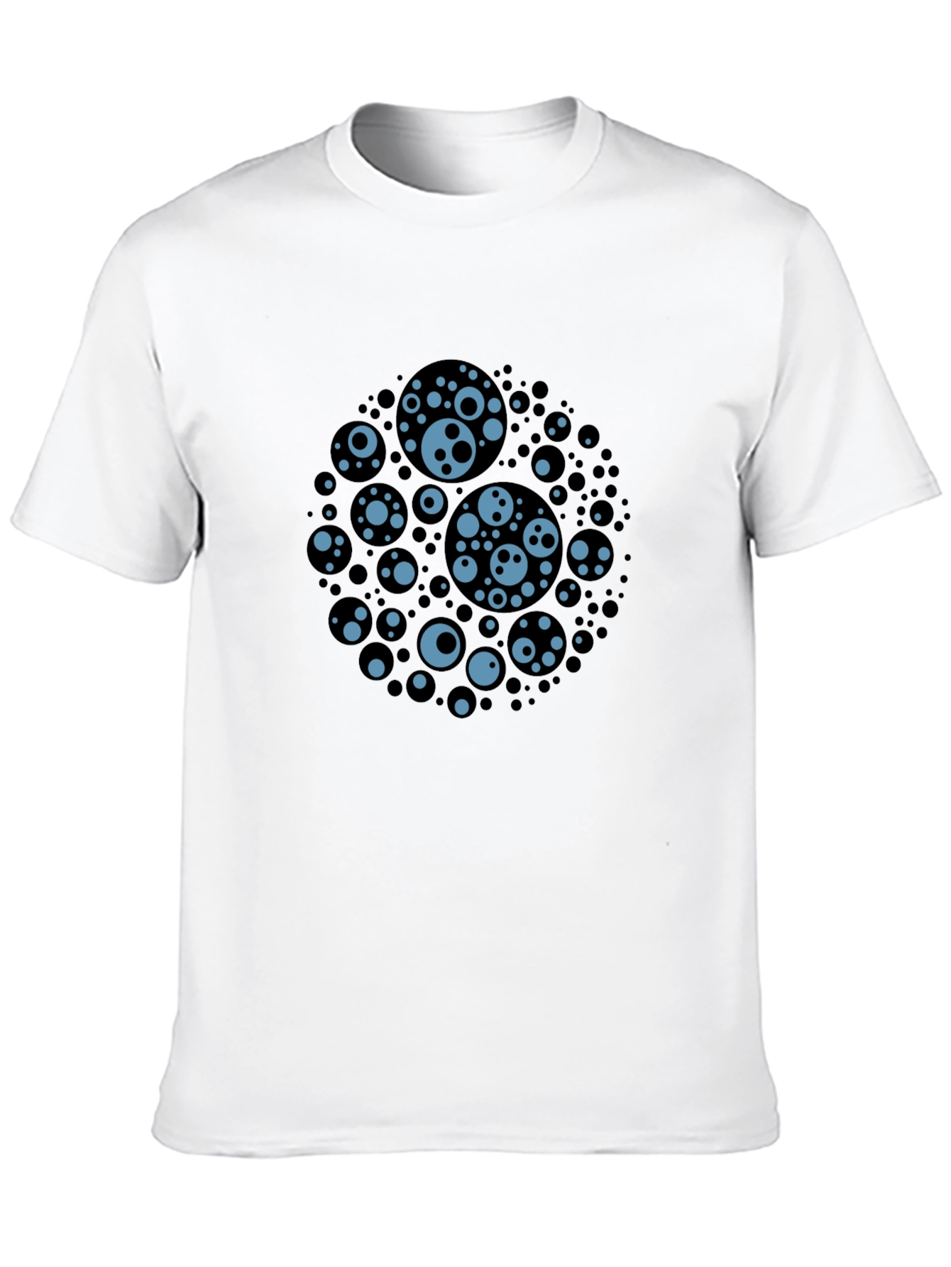 Abstract Circle Print Black T-Shirt