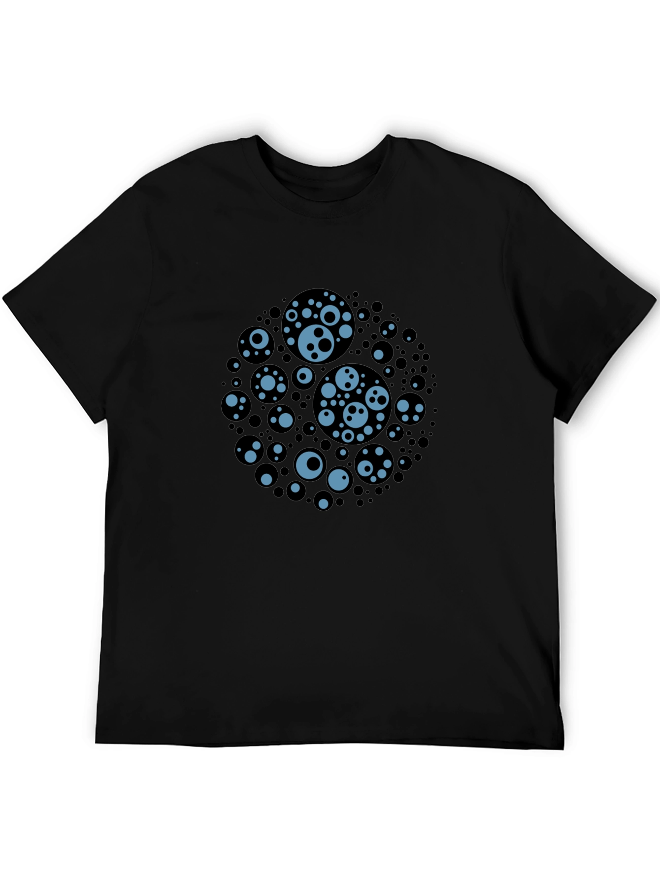 Abstract Circle Print Black T-Shirt