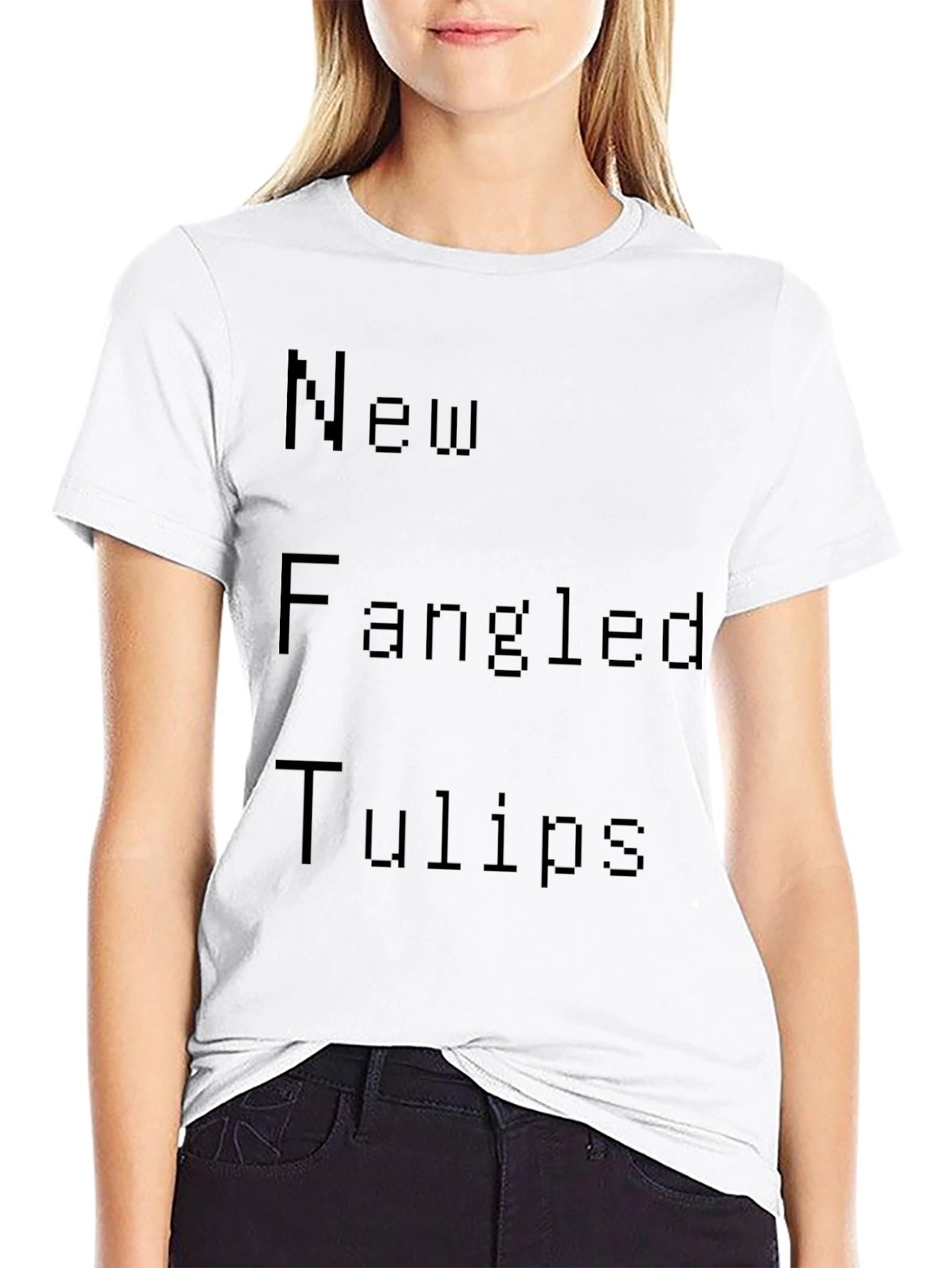 New Fangled Tulips Black Graphic Tee