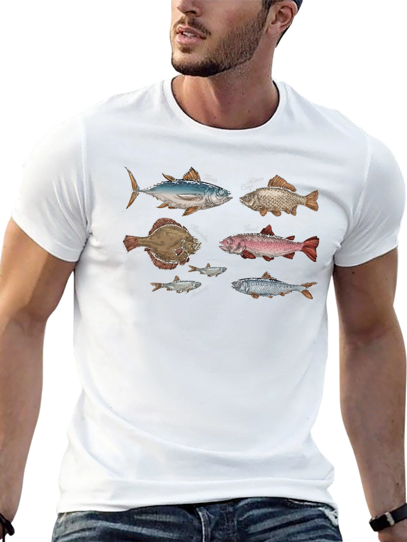 Fish Species Graphic Print Tee