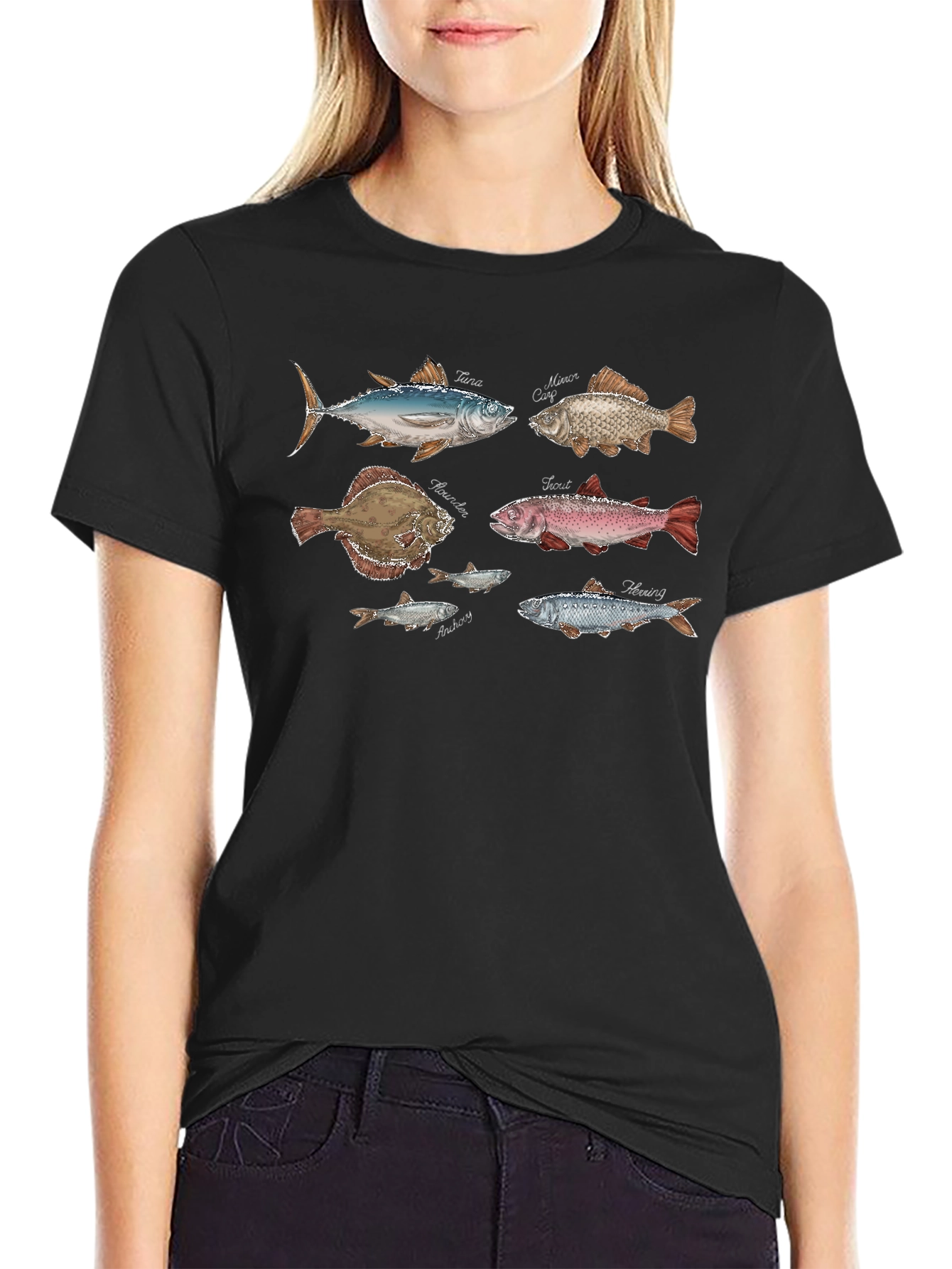 Fish Species Graphic Print Tee