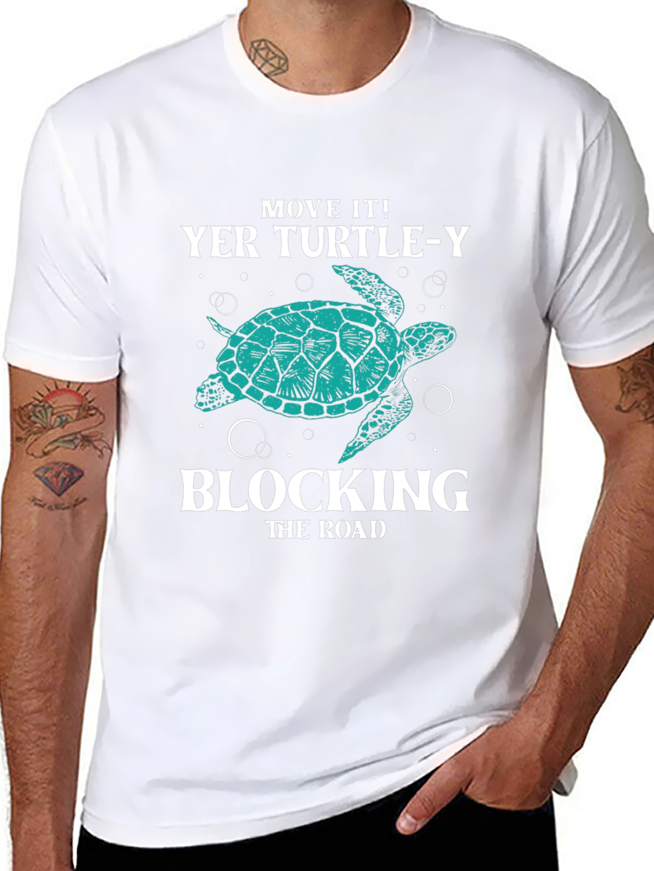 Move It! Turtle-Y Blocking the Road Graphic T-Shirt