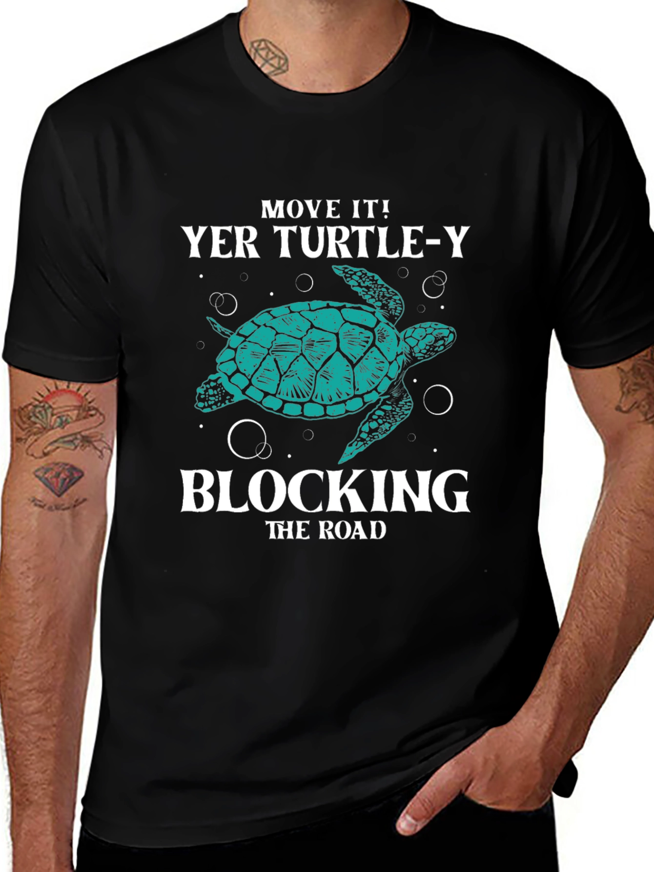 Move It! Turtle-Y Blocking the Road Graphic T-Shirt