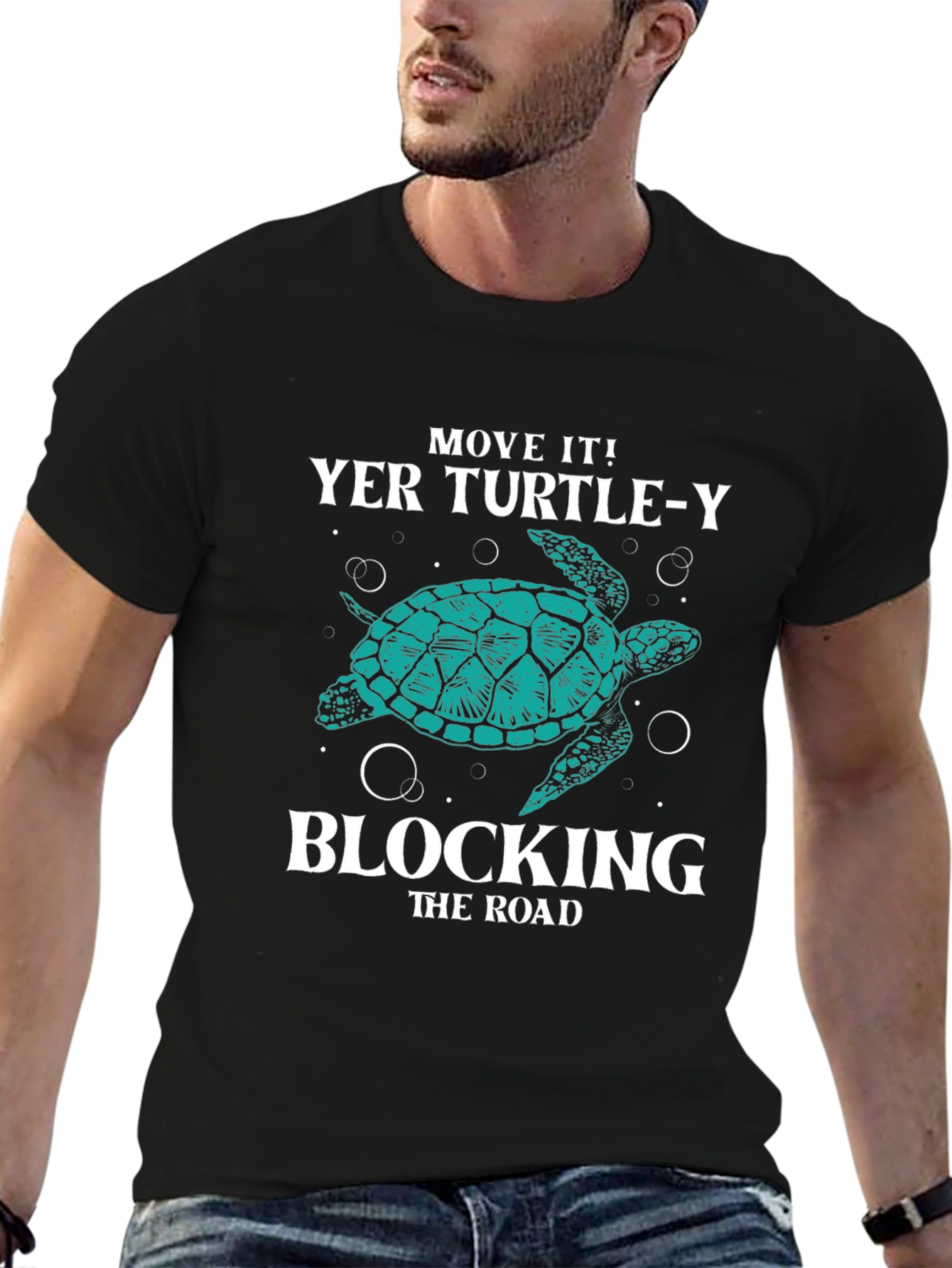 Move It! Turtle-Y Blocking the Road Graphic T-Shirt