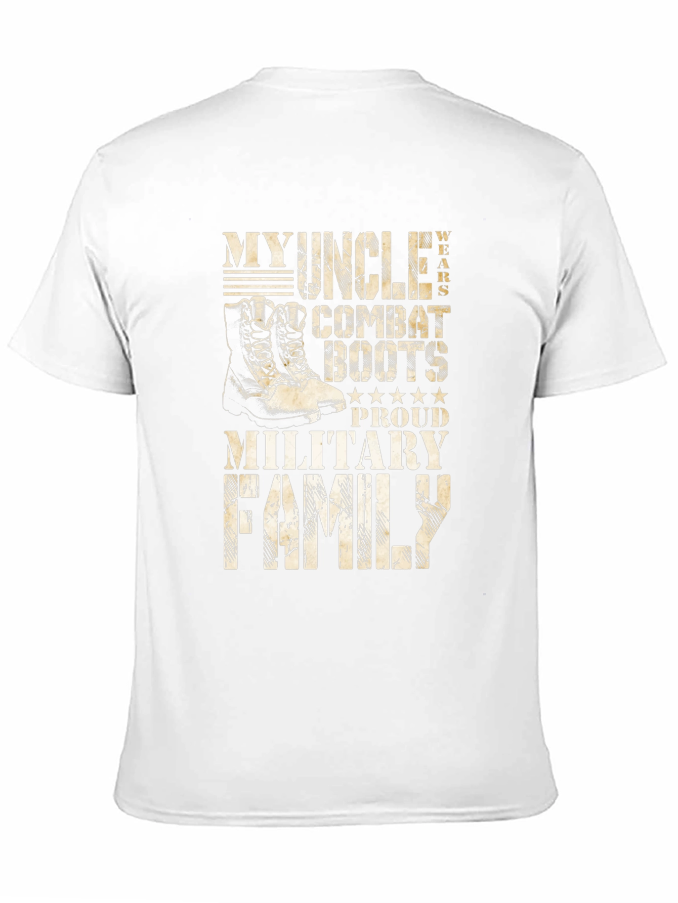 Military Family Proud Uncle Combat Boots Graphic T-Shirt