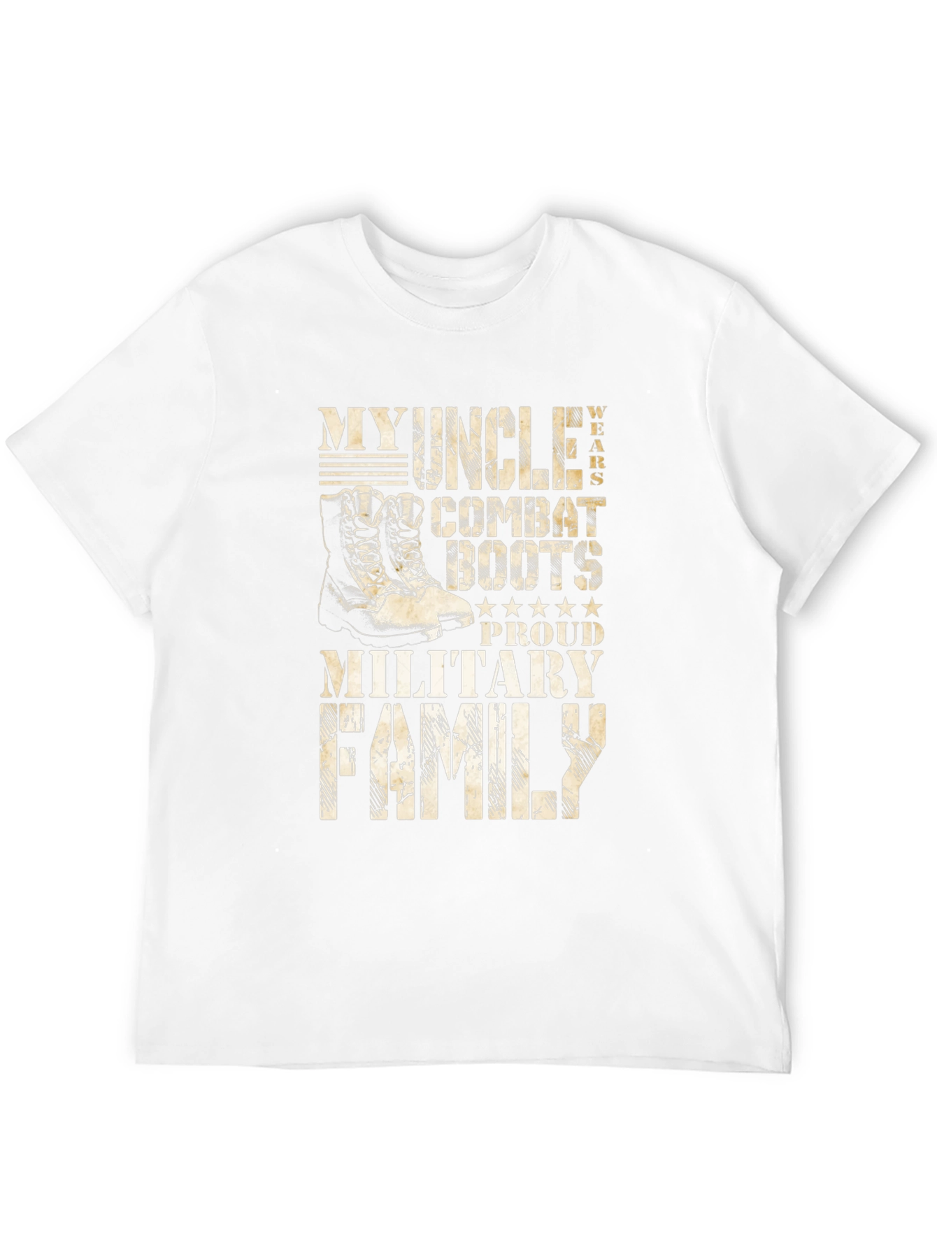 Military Family Proud Uncle Combat Boots Graphic T-Shirt
