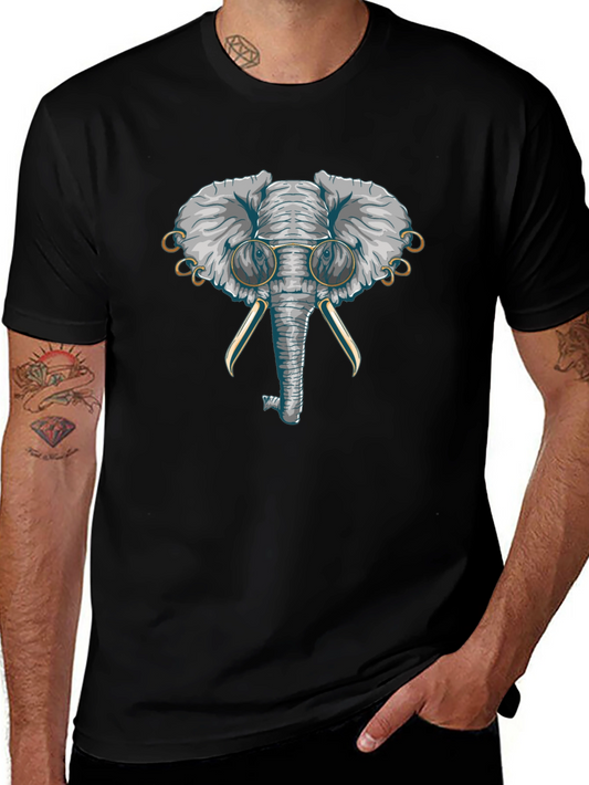 Elephant with Glasses Graphic T-Shirt