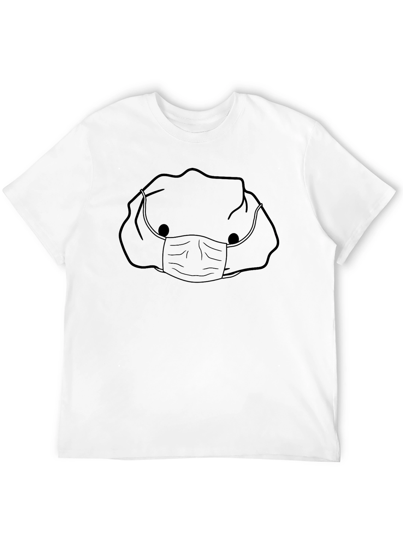 Masked Cartoon Character Black T-Shirt