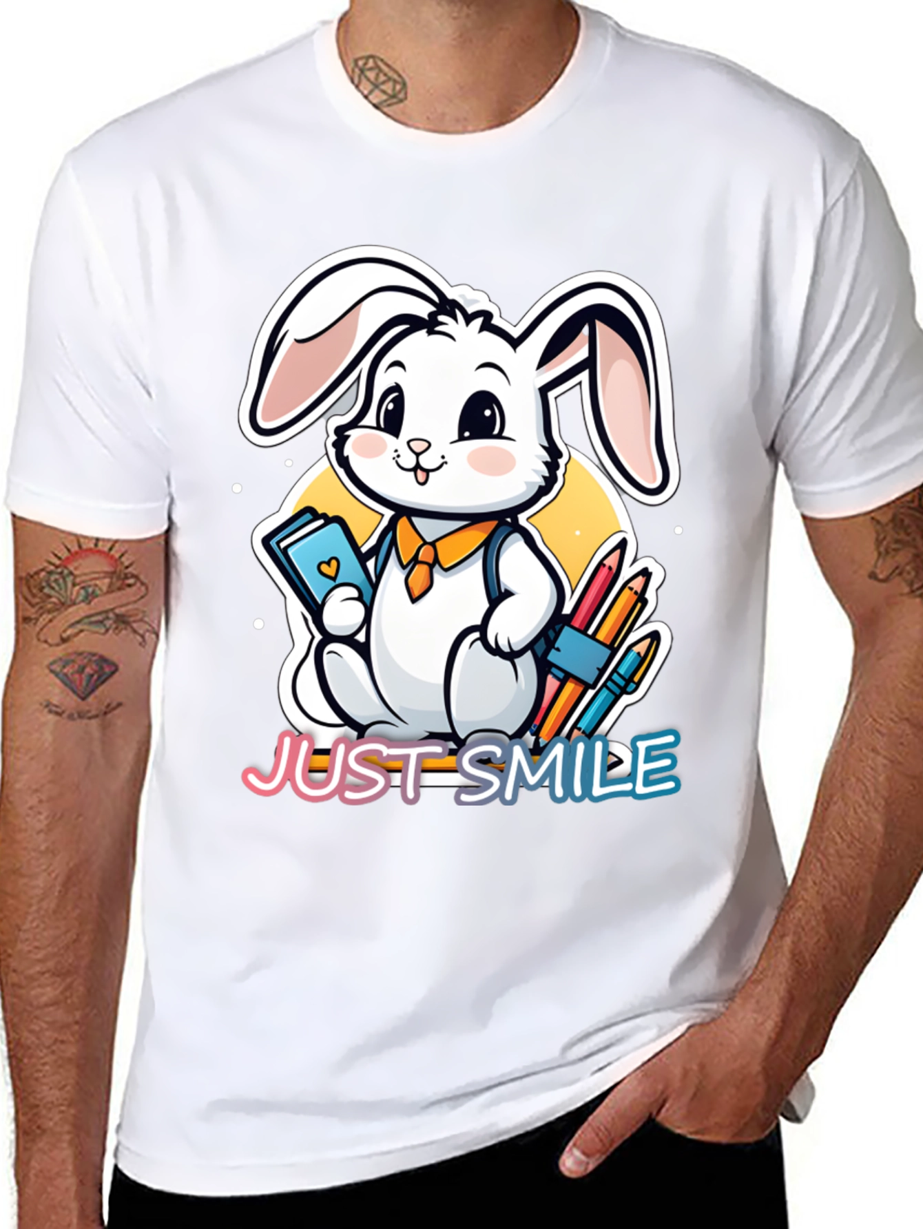 Cute Rabbit Just Smile Graphic T-Shirt
