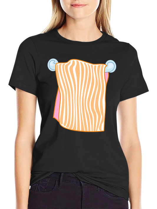 Funny Striped Towel Humor Graphic T-Shirt