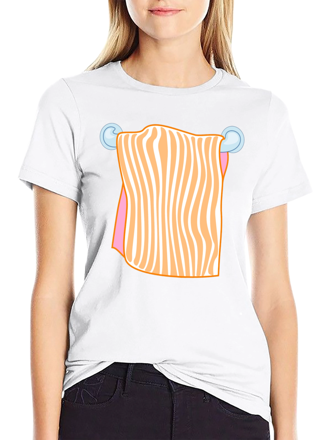Funny Striped Towel Humor Graphic T-Shirt