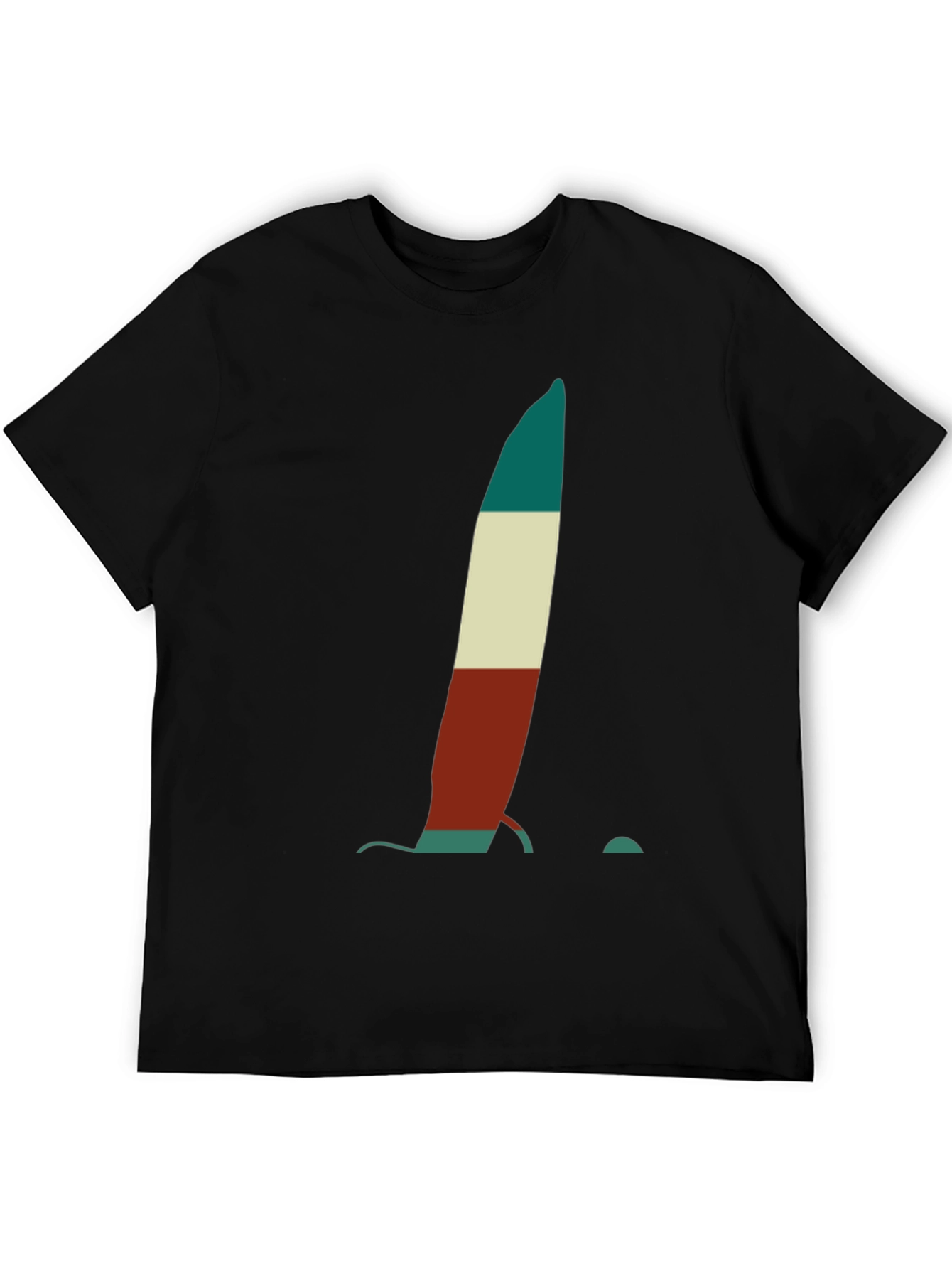 Abstract Sailboat Tee - Black Cotton Graphic T-Shirt