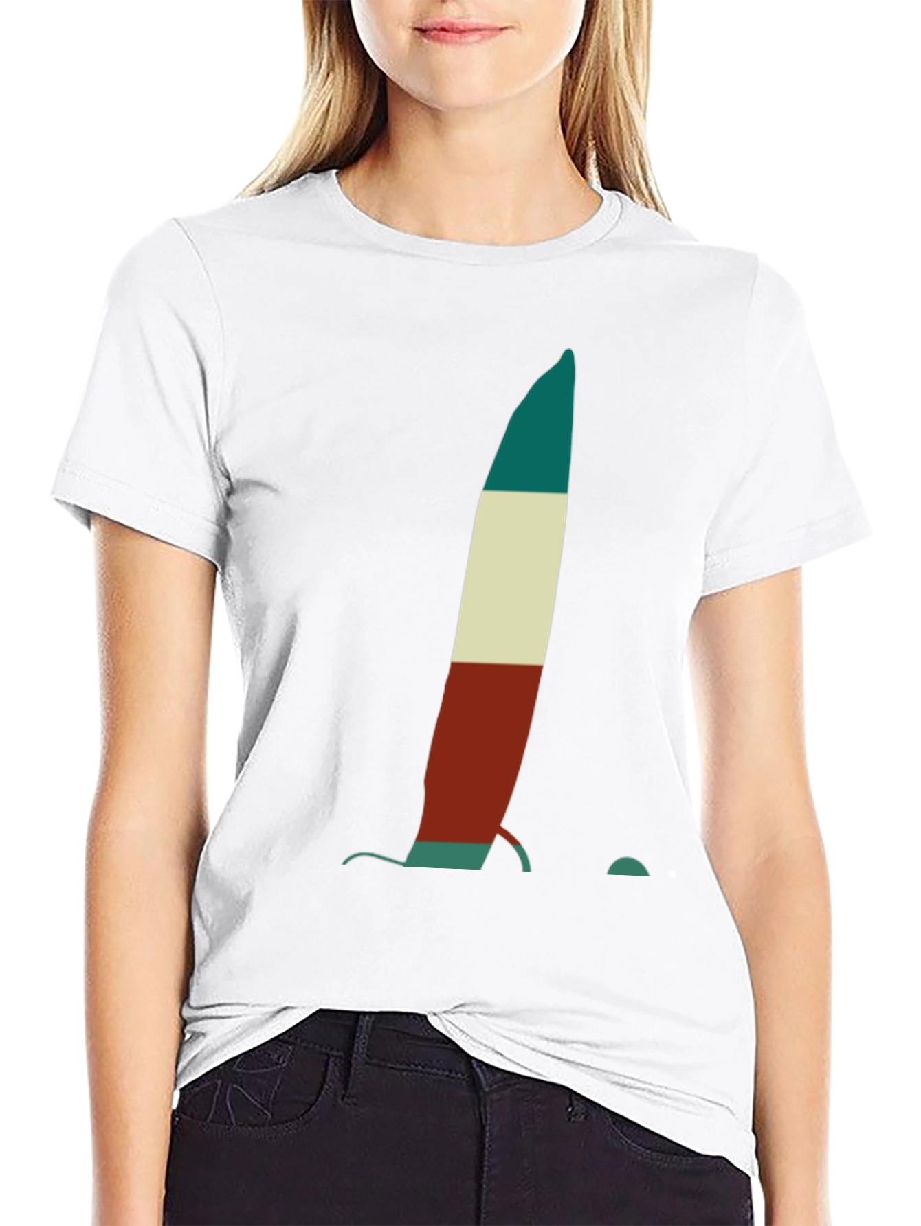 Abstract Sailboat Tee - Black Cotton Graphic T-Shirt